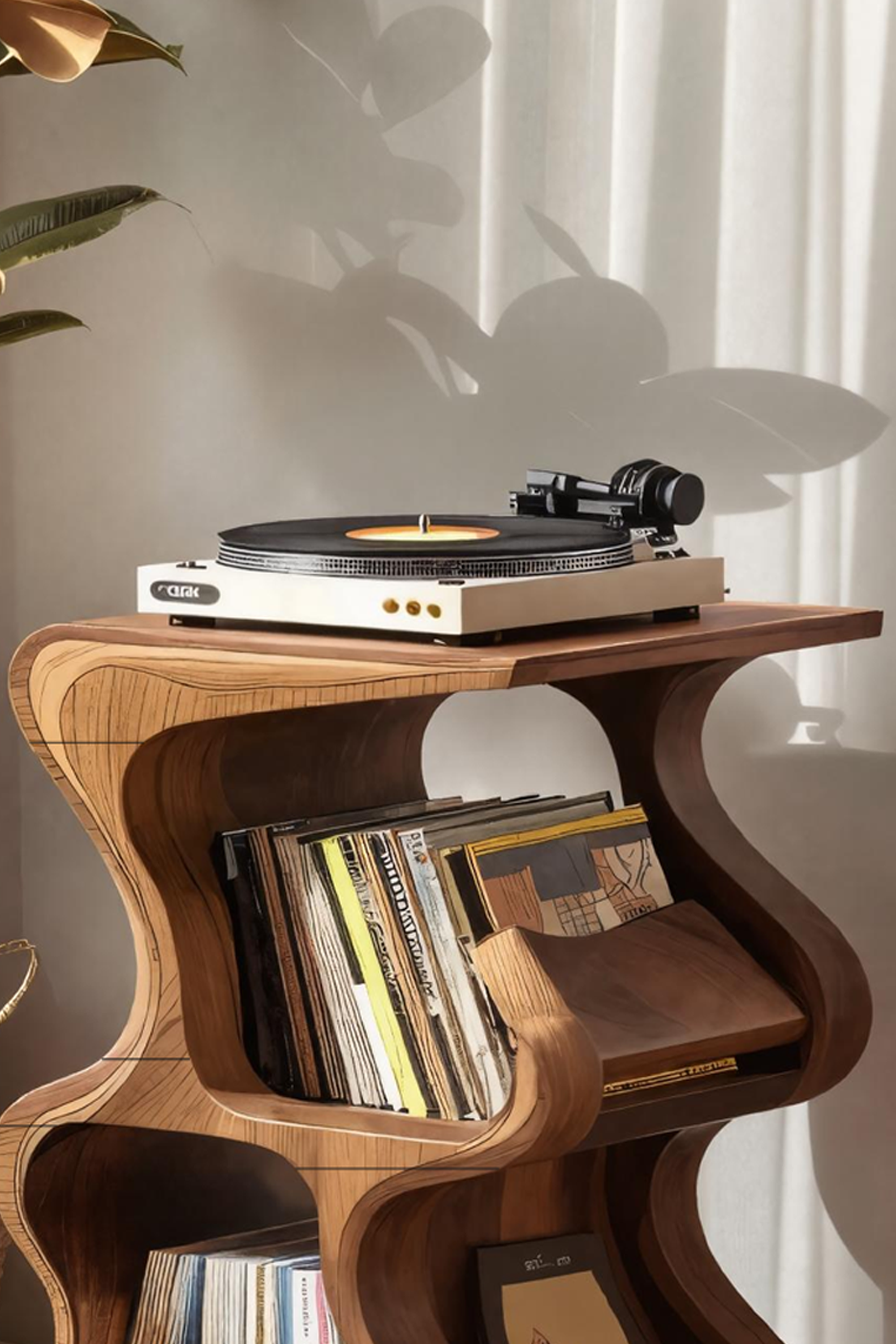 Handcrafted Vinyl Storage Console For Bedroom Design SILDTTRRPT031