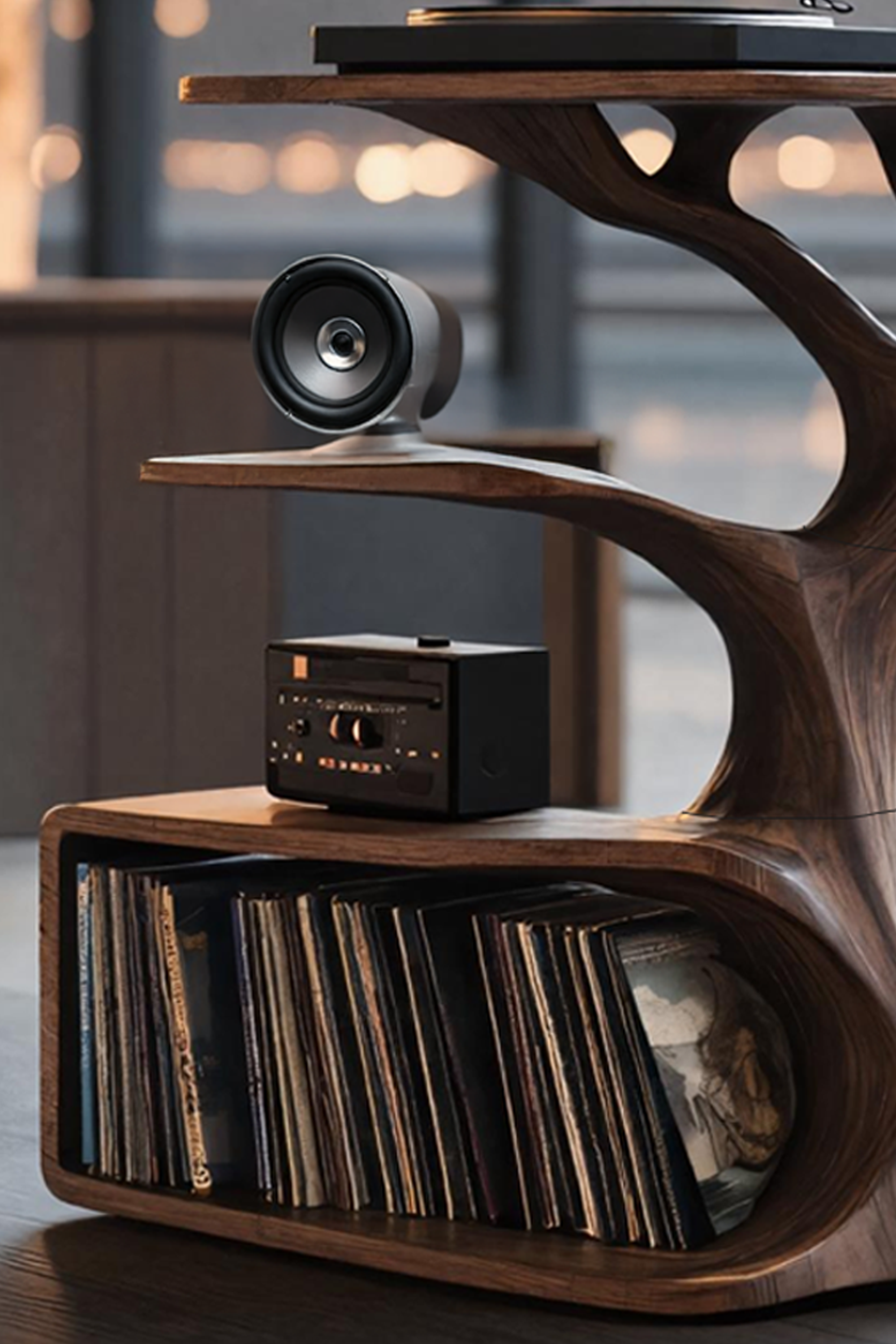 Rustic Record Player Table For Furniture And Audio SILDTTRRPT025