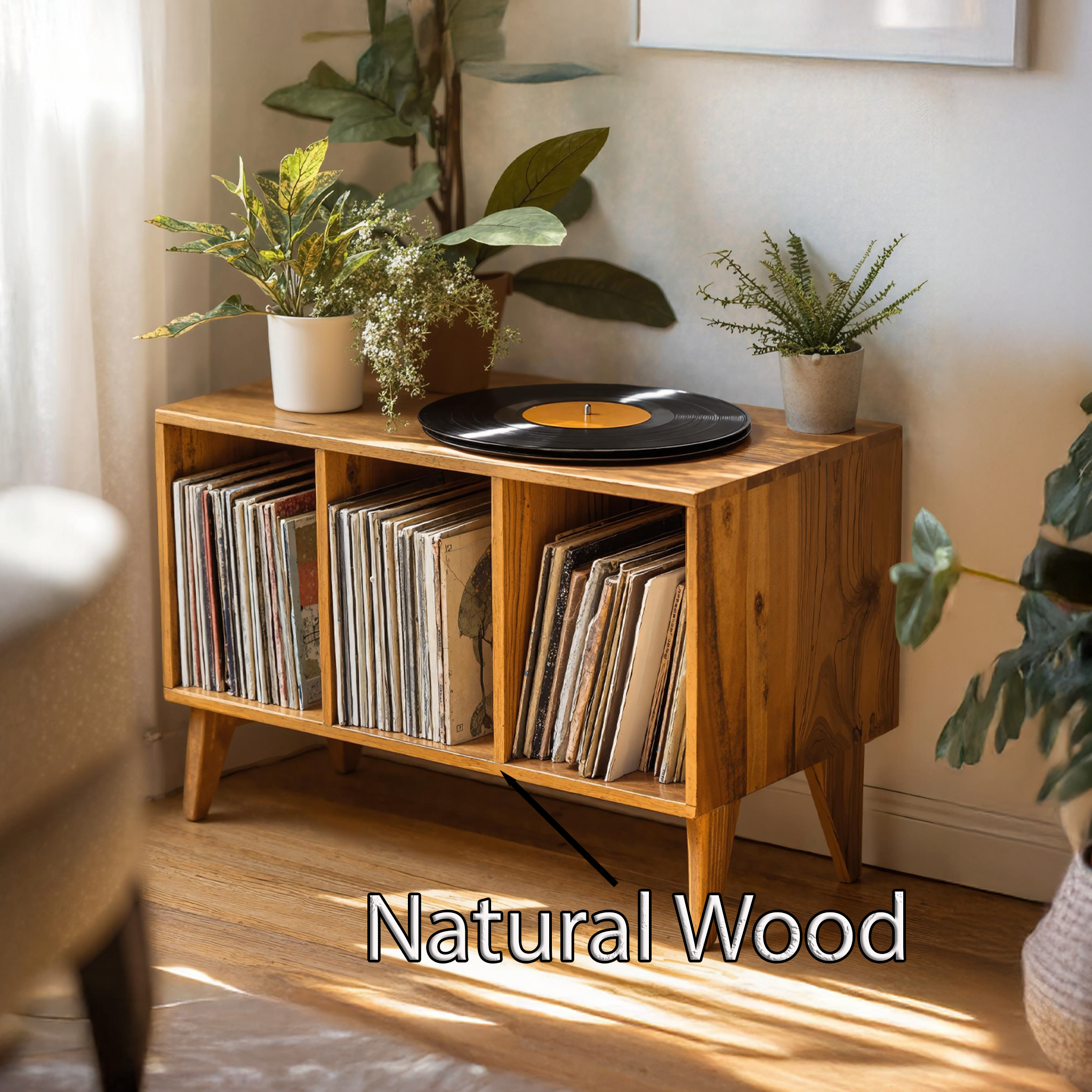 Farmhouse Record Stand For Vinyl Collection In Entryway Area SILDTRPT020