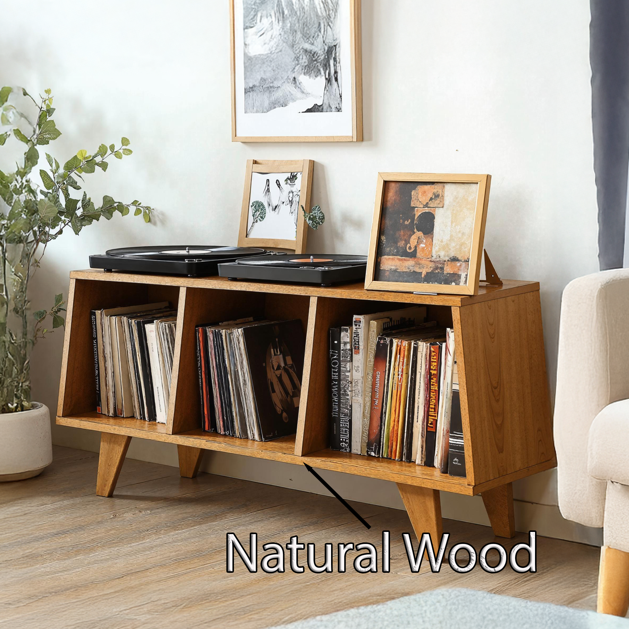 Rustic Wooden Record Player Table For Living Room Furniture SILDTRPT023