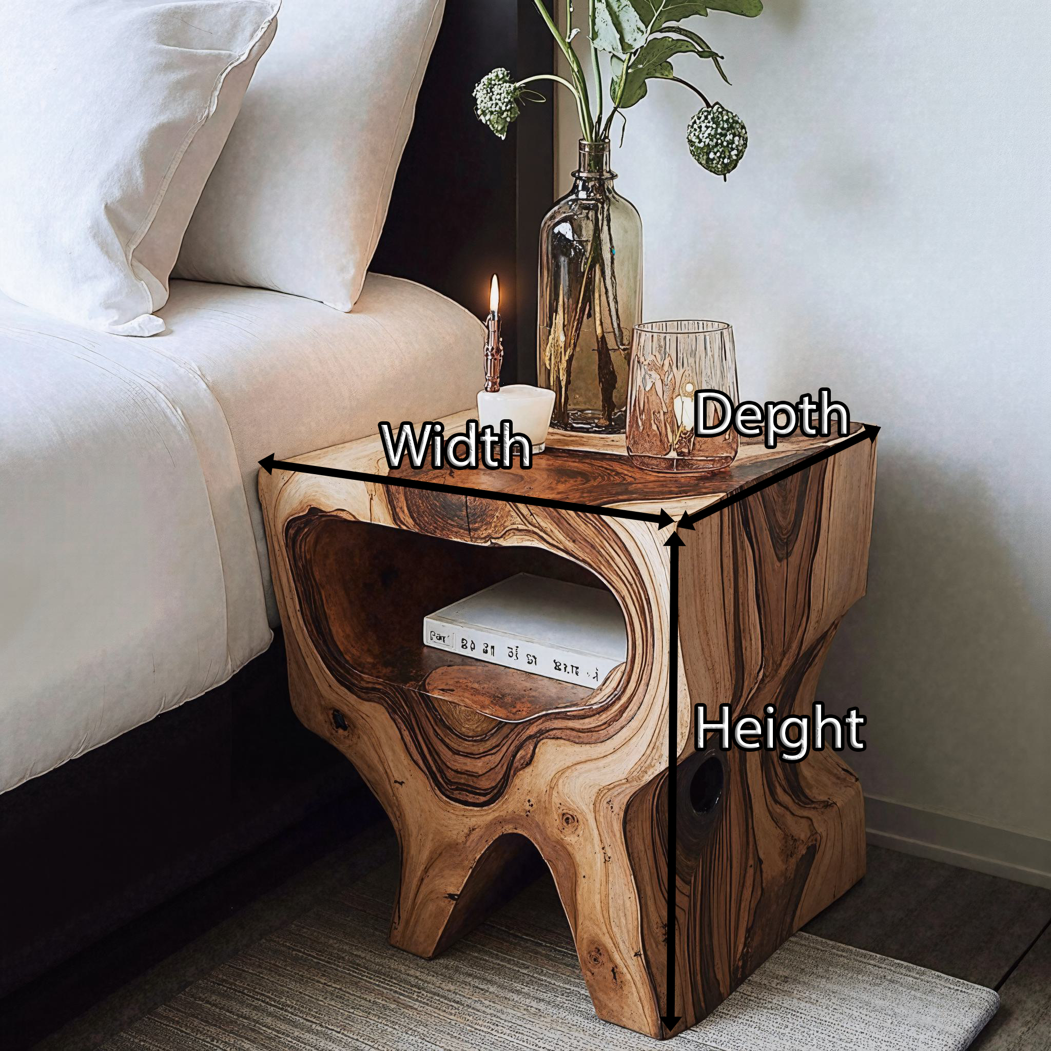 Handcrafted End Table Rustic Table For Living Room SILDTEN082