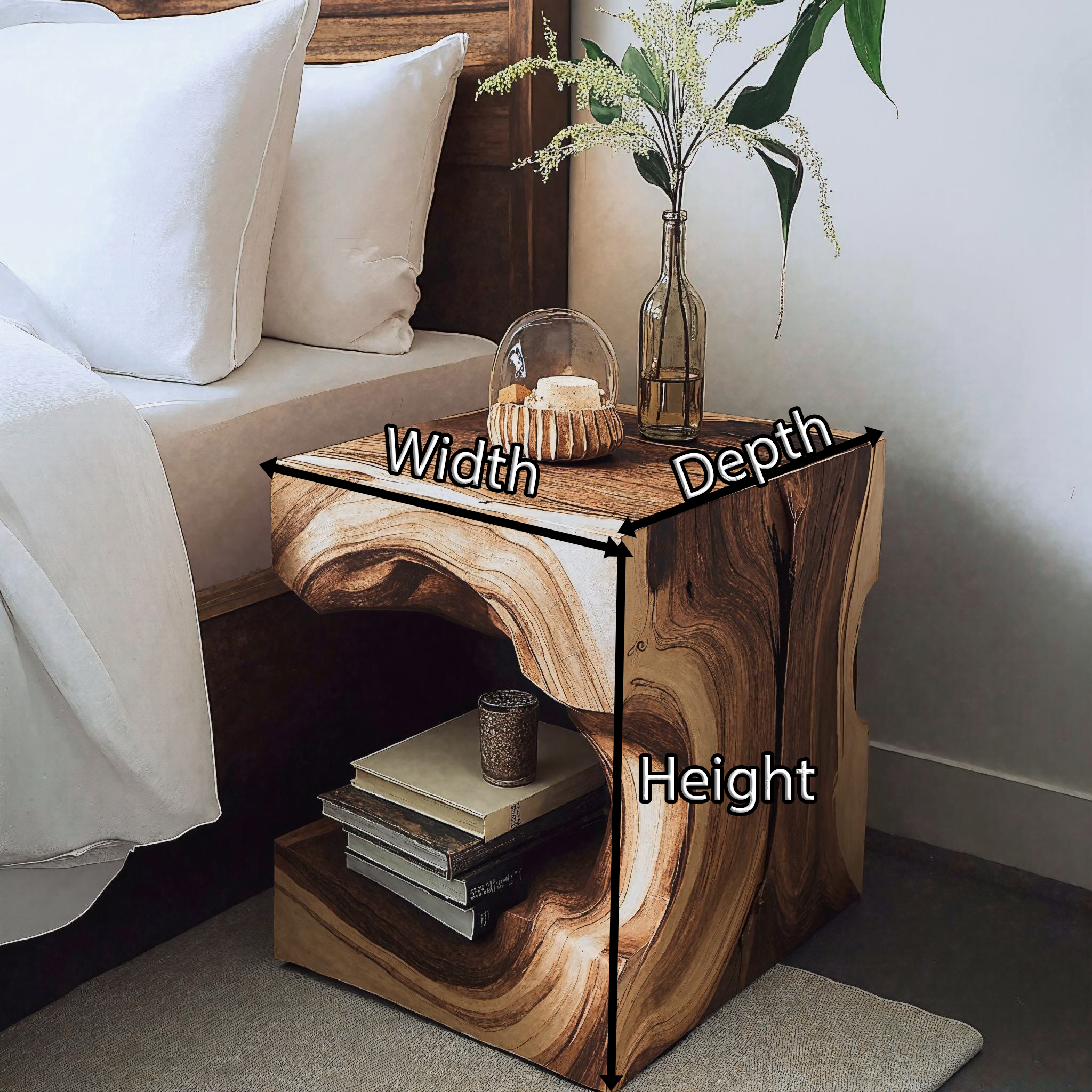 Handcrafted End Table With Storage Space SILDTEN086