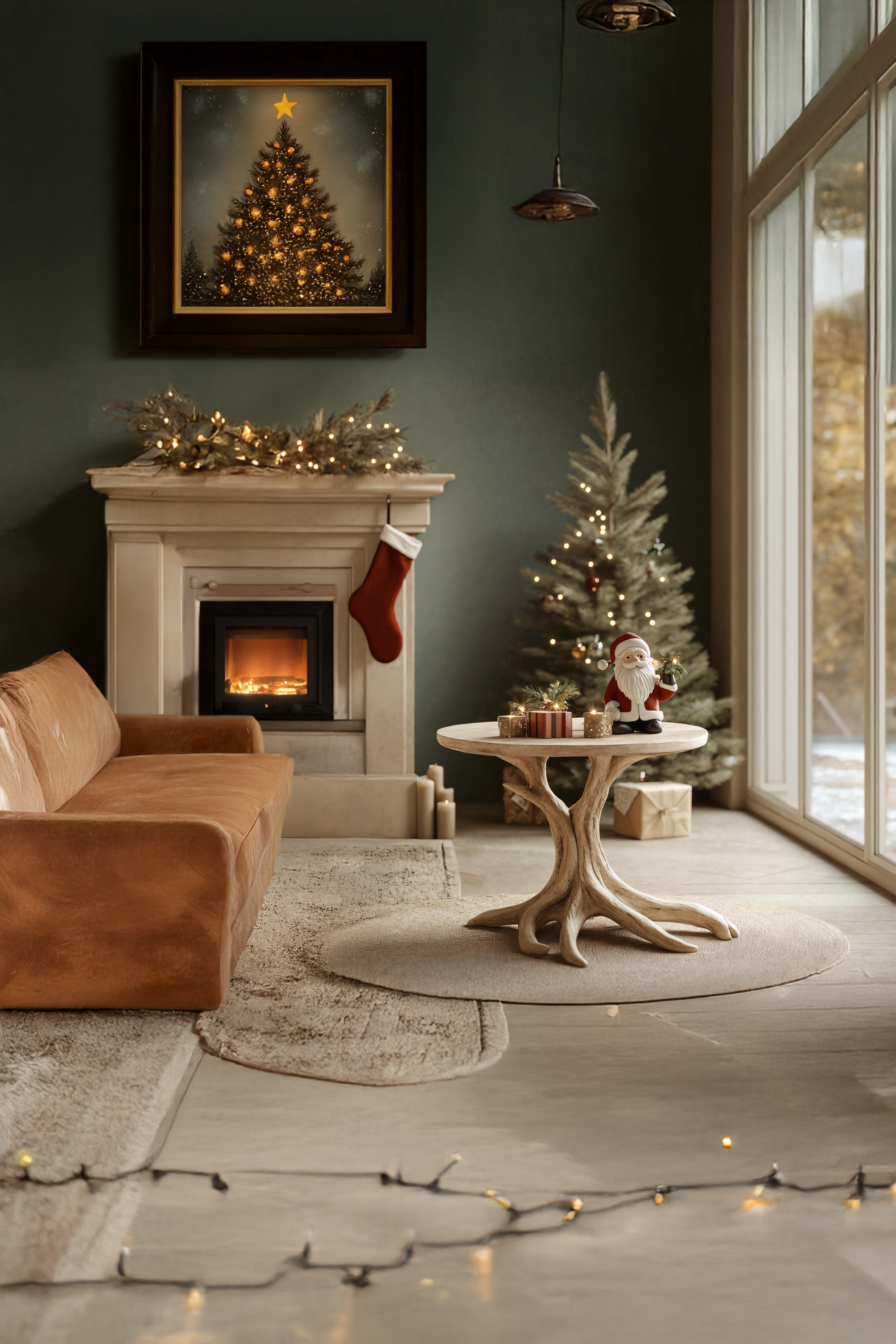 Rustic Round End Table For Entryway Design Christmas Furniture Decor SILDTTRENC012