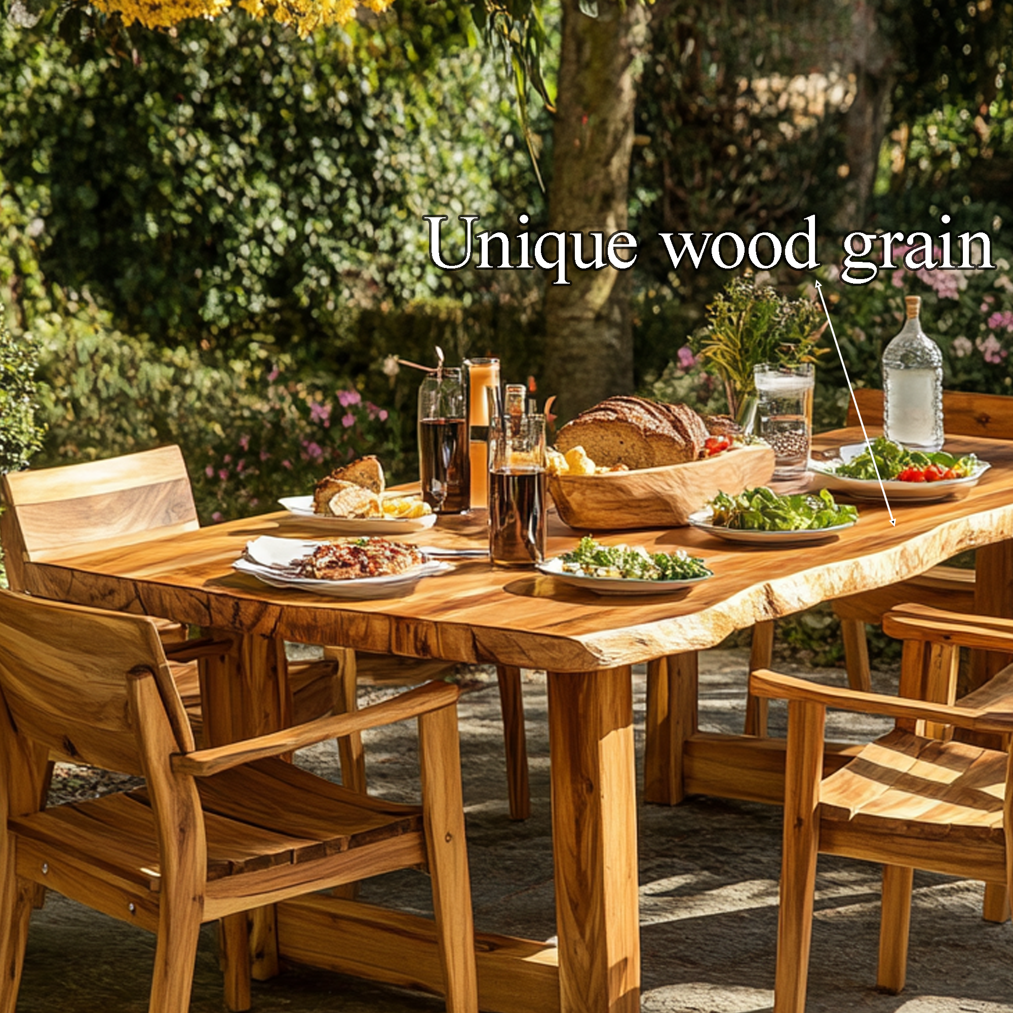 Garden Table and Chair Set Handmade Decor Garden Gift SINLDT014