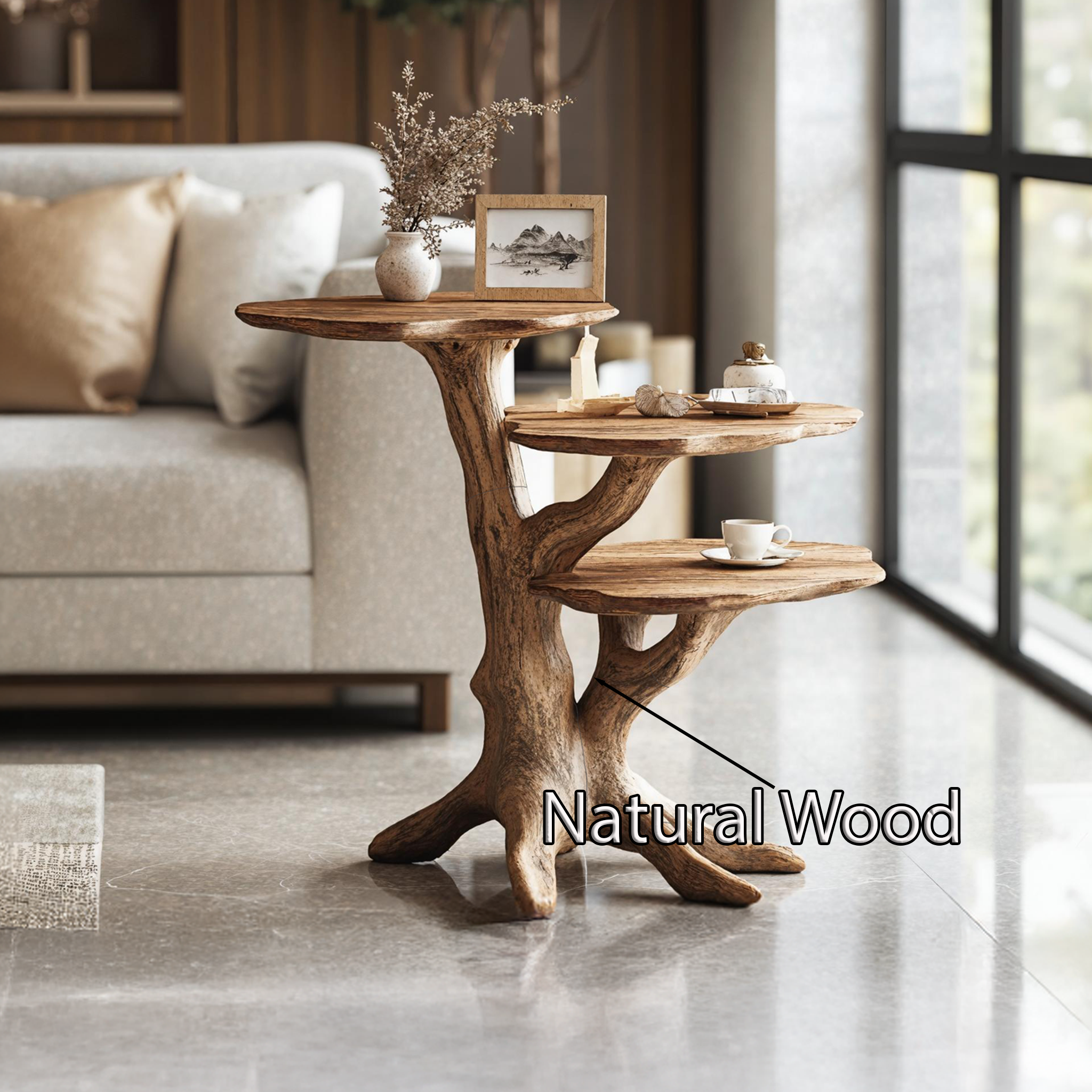Handcrafted Solid Wood End Table Modern Living SILDTTNEN015