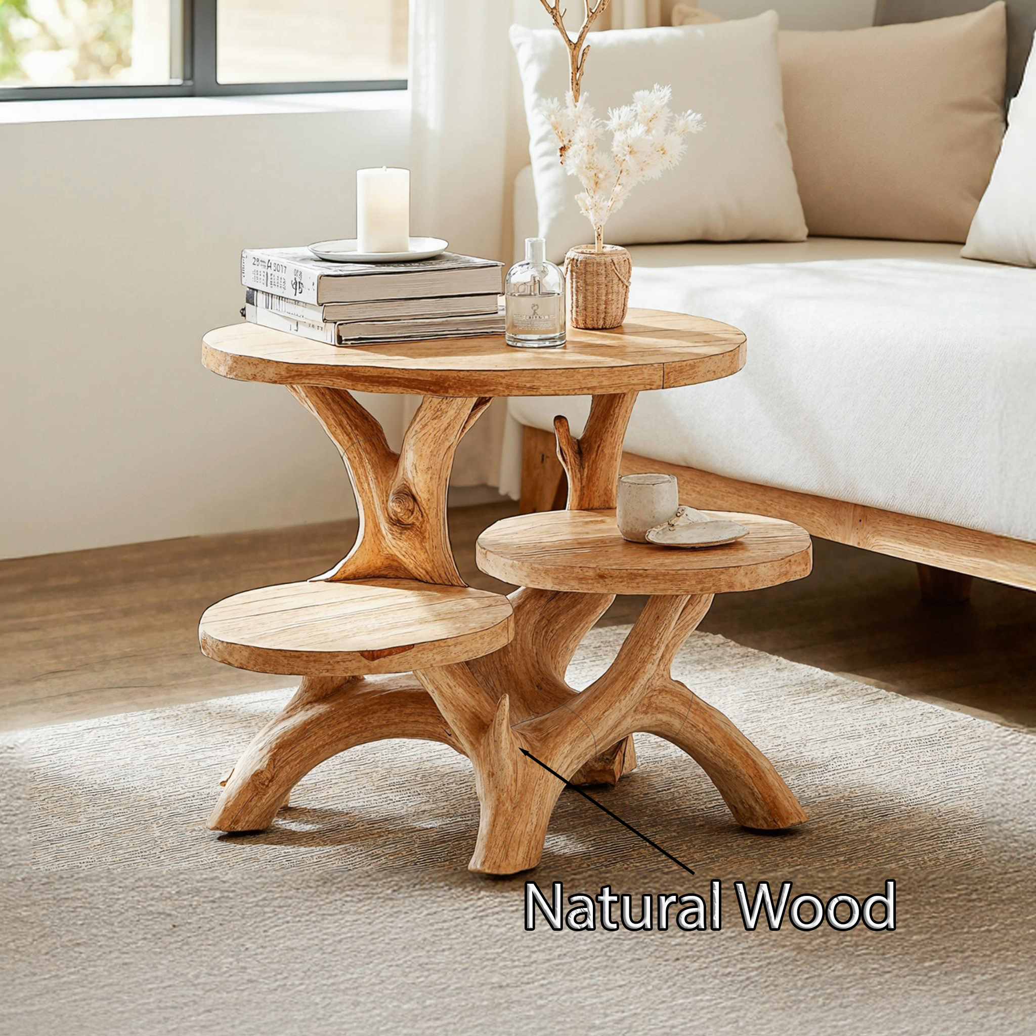 Rustic Live Edge End Table Farmhouse Entryway SILDTTNEN020