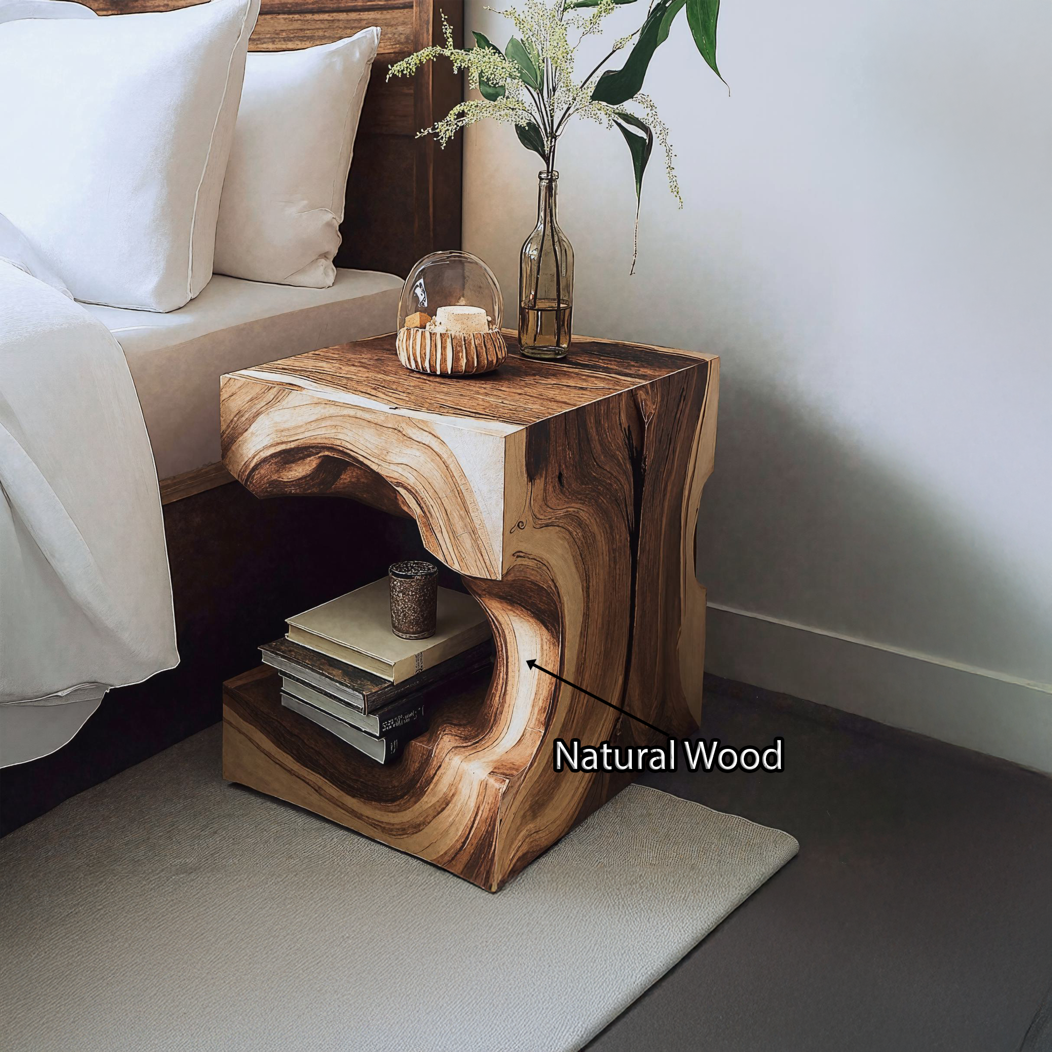 Handcrafted End Table With Storage Space SILDTEN086
