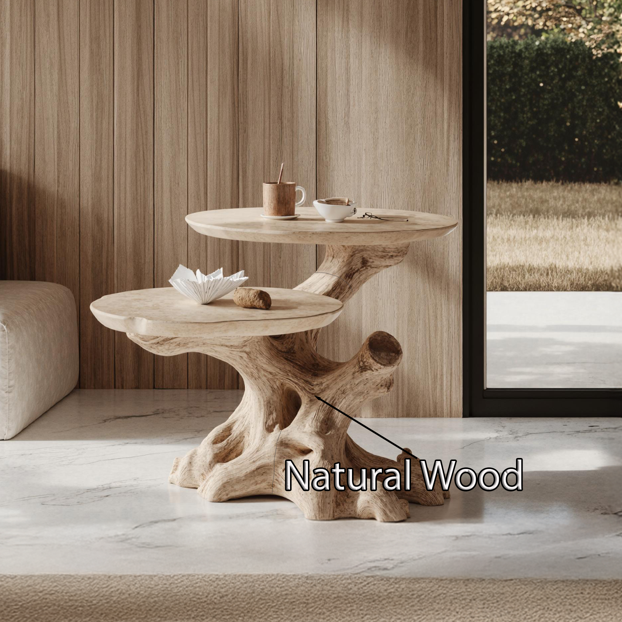 Rustic Solid Wood End Table Living Room Decor SILDTTNEN012