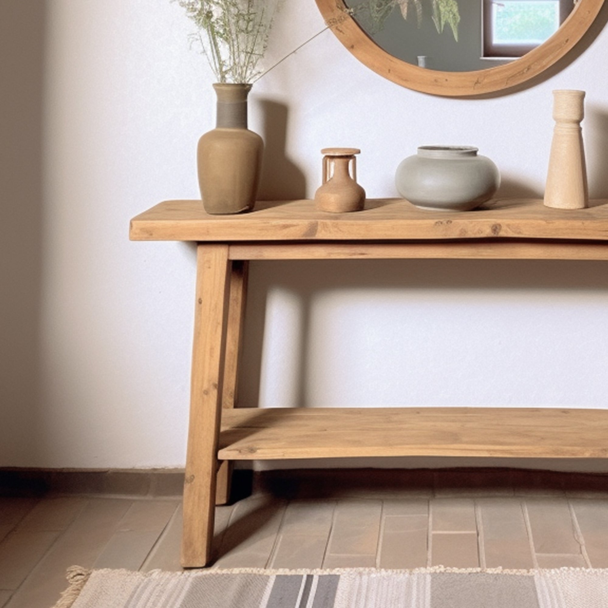 Wood Side Table Modern Decorative SILDTCS058