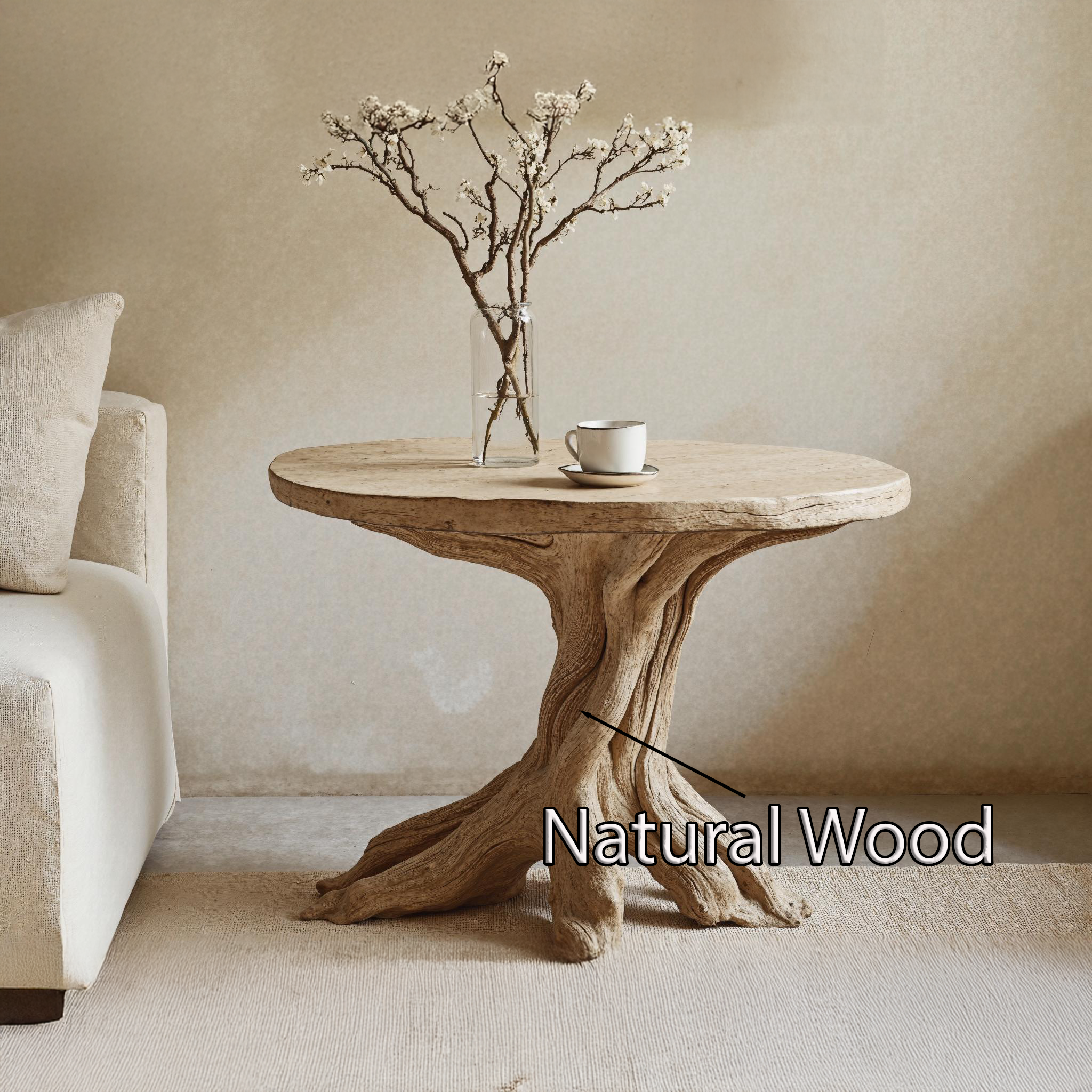 Handcrafted Wood End Table For A Natural And Cozy Touch SILDTEN112