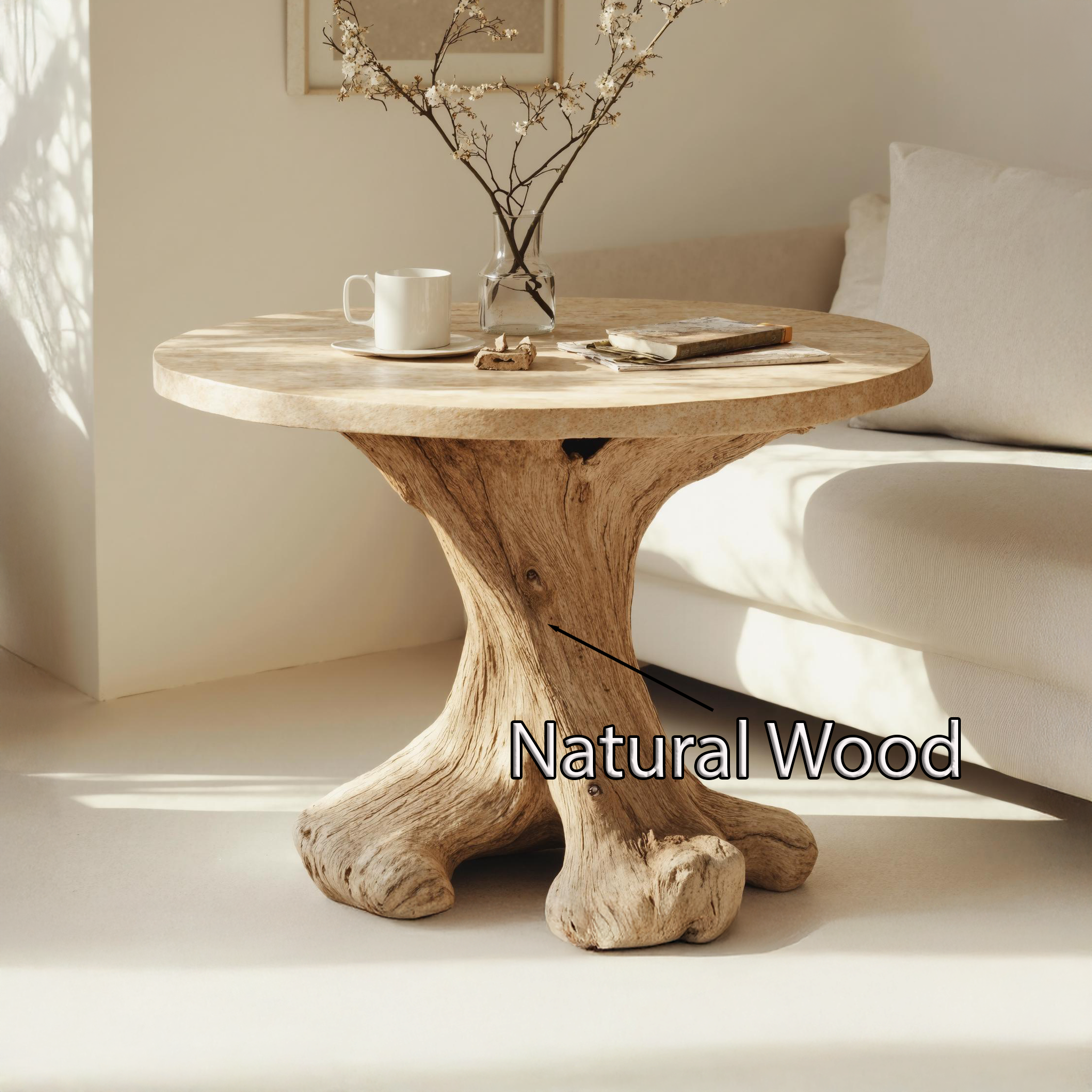 Unique Handcrafted Wood End Table With A Rustic Charm SILDTEN113