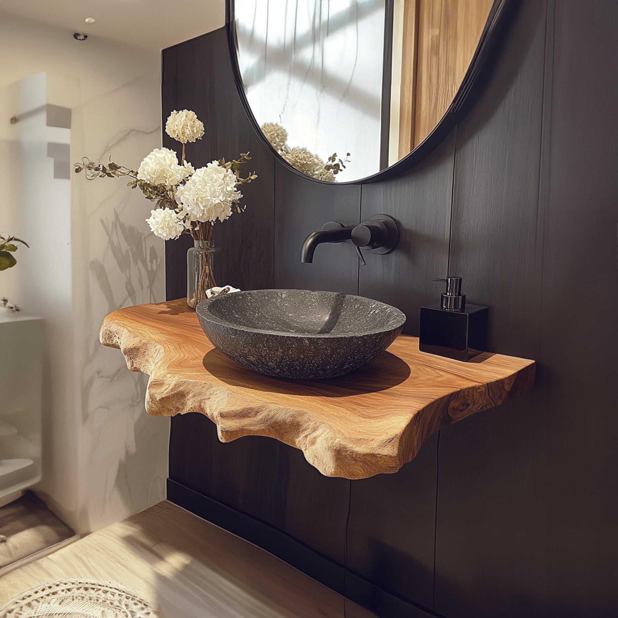Rustic Modern Wood Sink Stand Apartment SINLBRV052