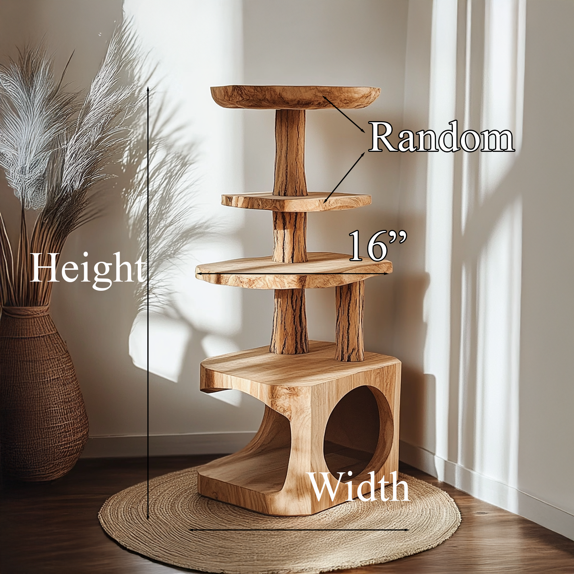 Handcrafted Cat Play Space Rustic Style Custom Size Decor Home Gift SINLTT019