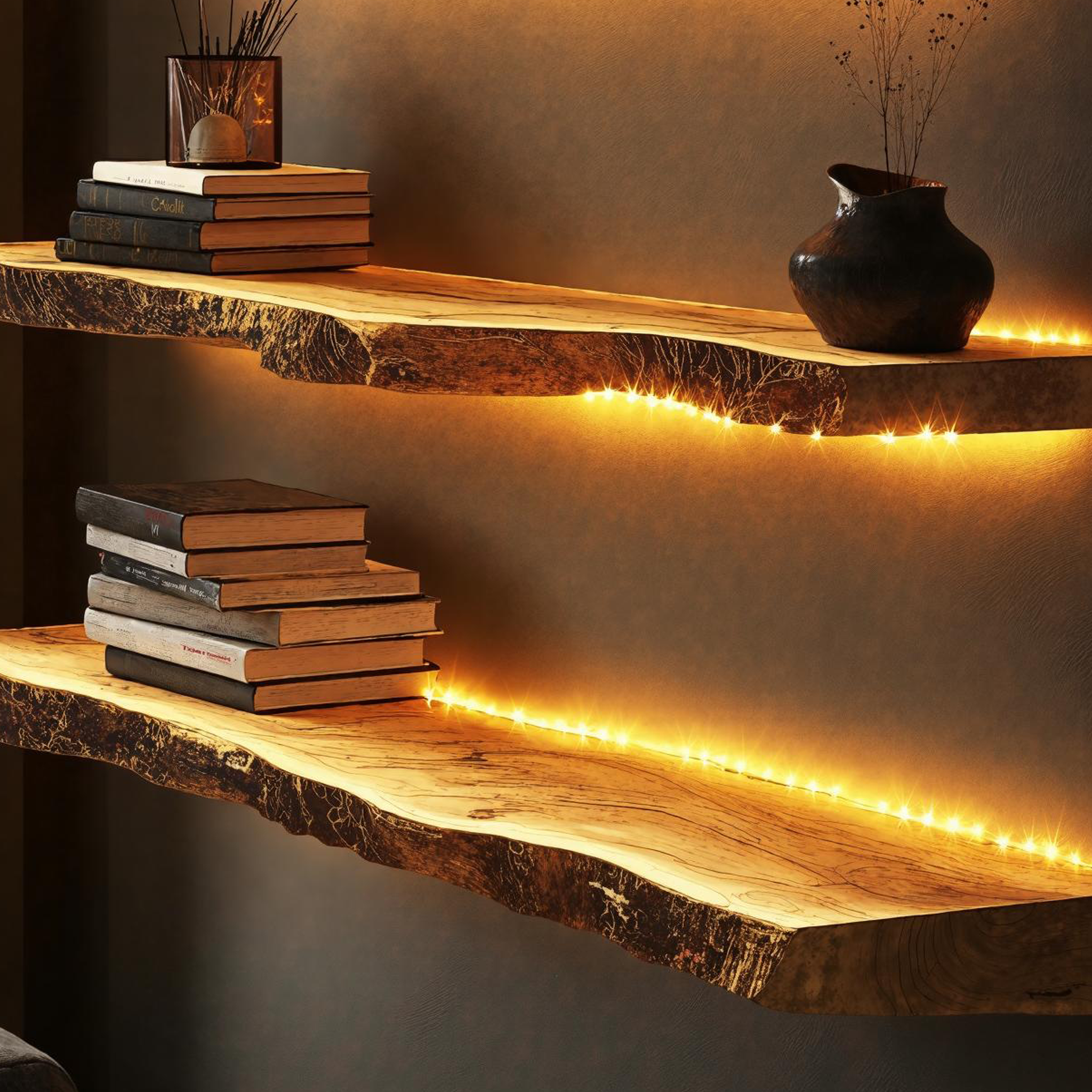 Floating Shelf With Natural Wood Design for Home Storage SILDTFL143