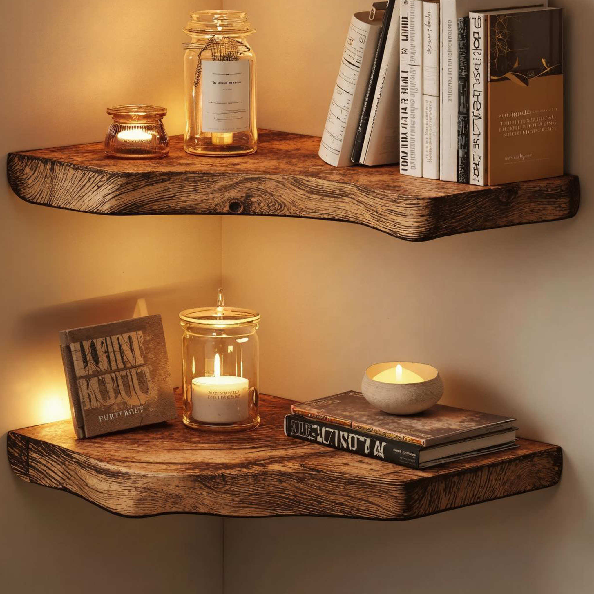 Natural Wood Corner Shelf For Chic Home Storage Solutions SILDTCN081