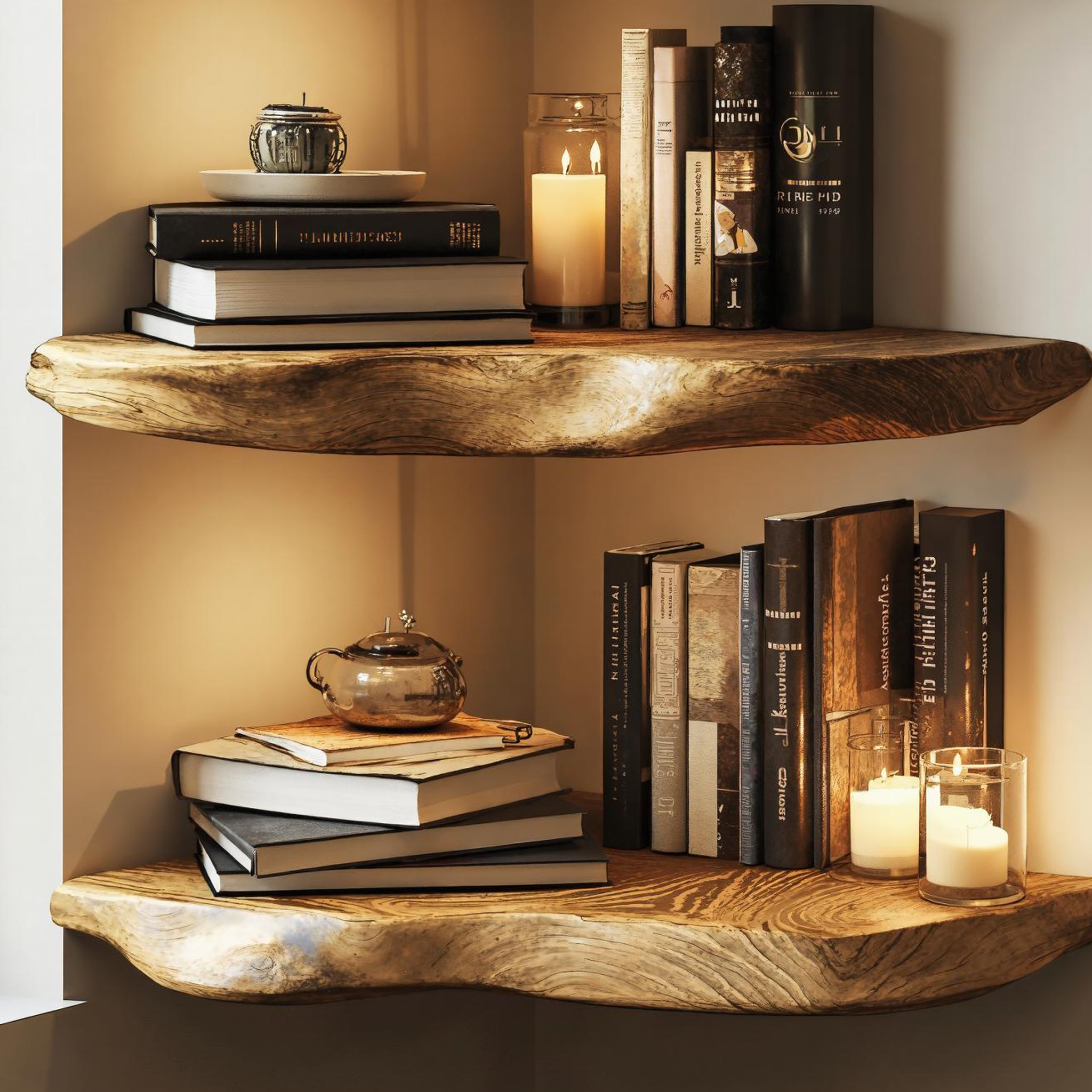 Handcrafted Corner Shelf With A Timeless Wooden Design SILDTCN086