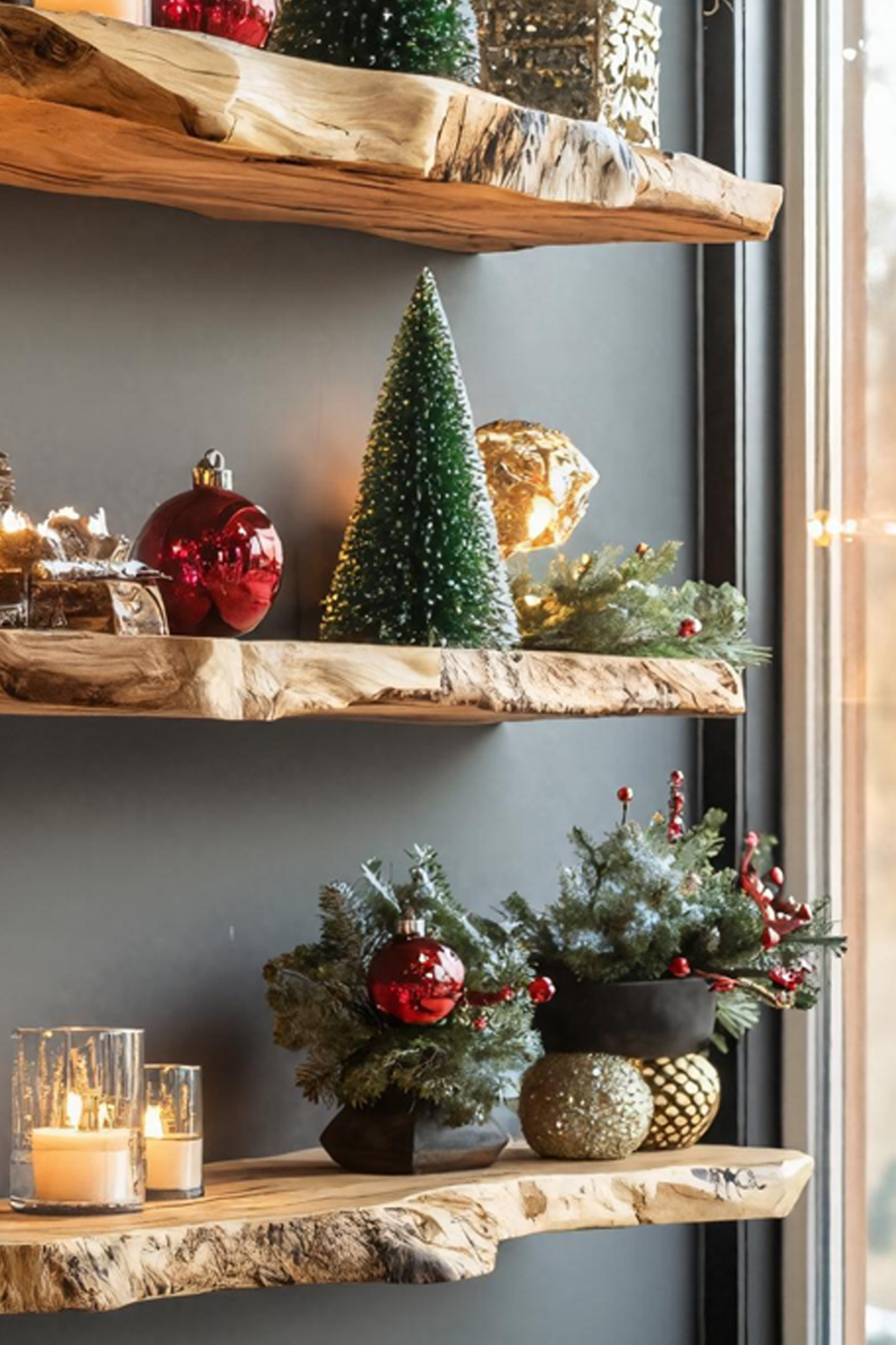 Farmhouse Live Edge Floating Shelf For Xmas Living Room Decoration SILDTTNCFL018