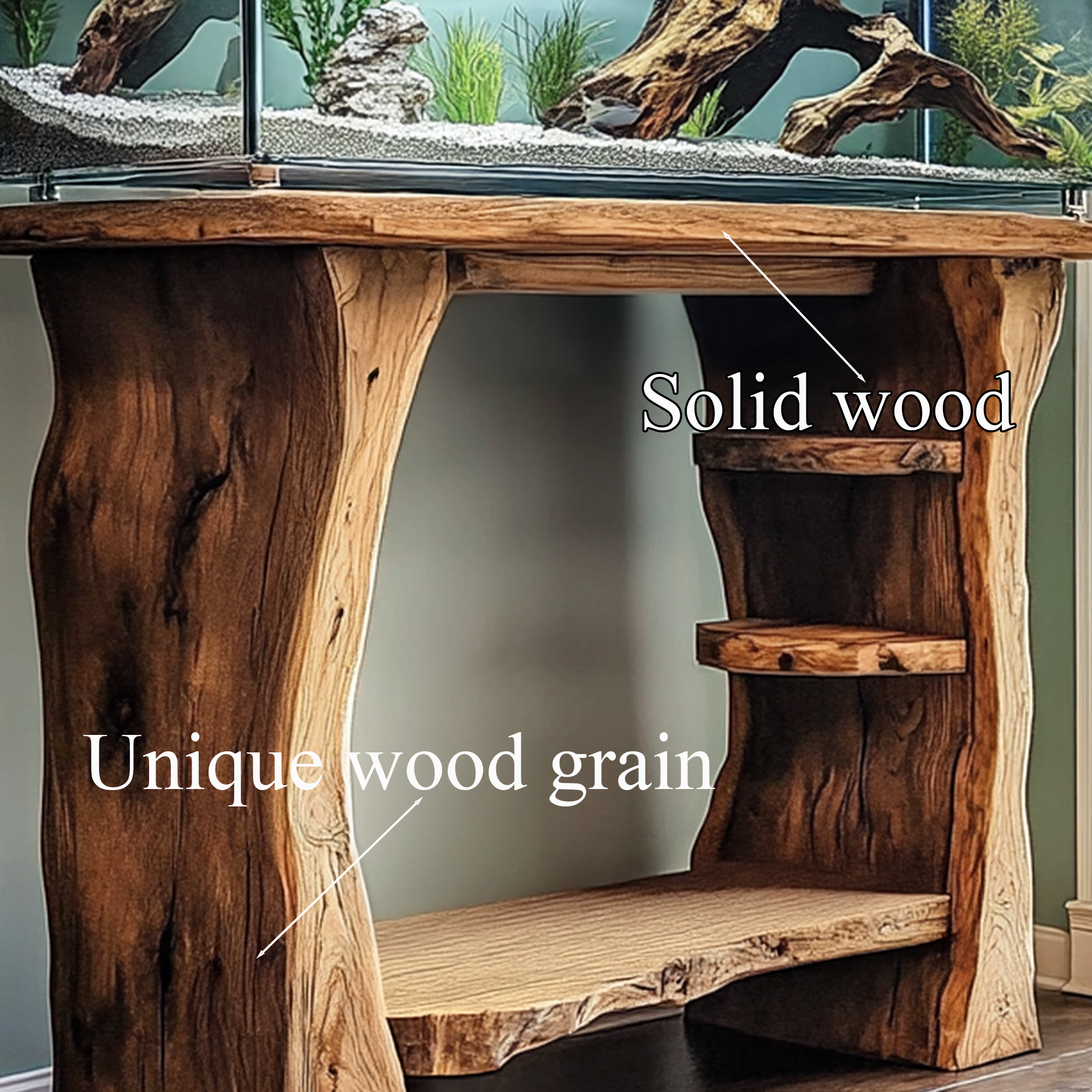 Custom Fish Tank Live Edge Aquarium Decor Living Room Gift SINLWT002