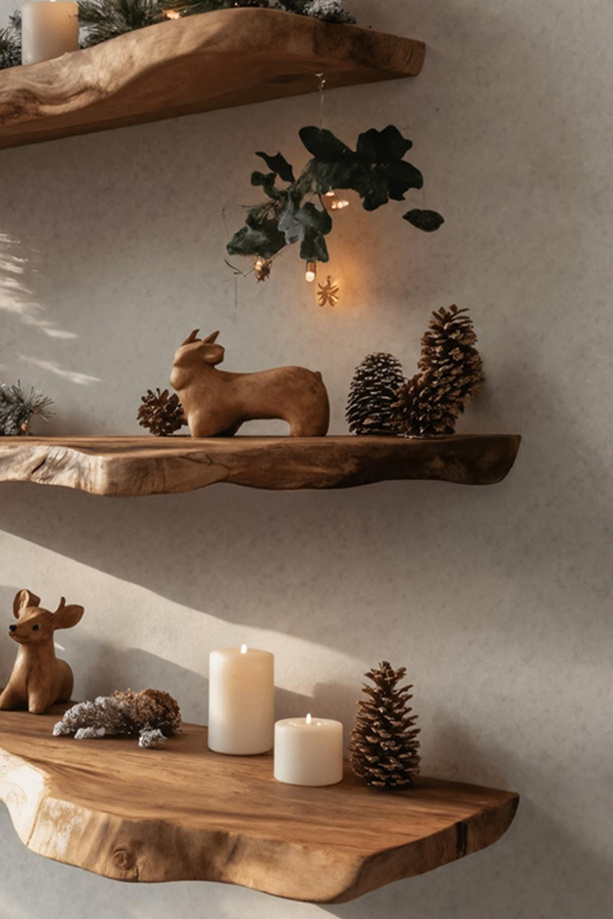 Farmhouse Solid Wood Floating Shelf For Festive Bedroom Decoration SILDTTNCFL022