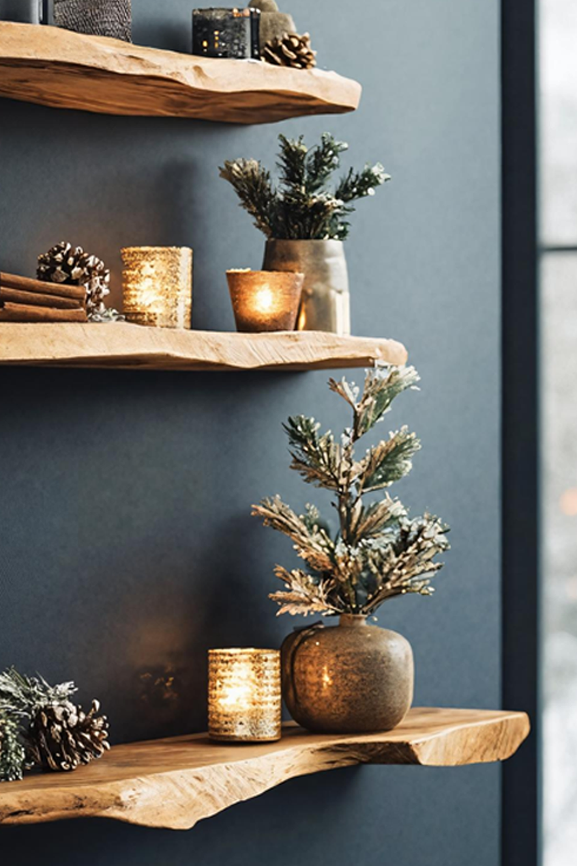 Modern Live Edge Floating Shelf For Bedroom Christmas Decoration SILDTTNCFL008