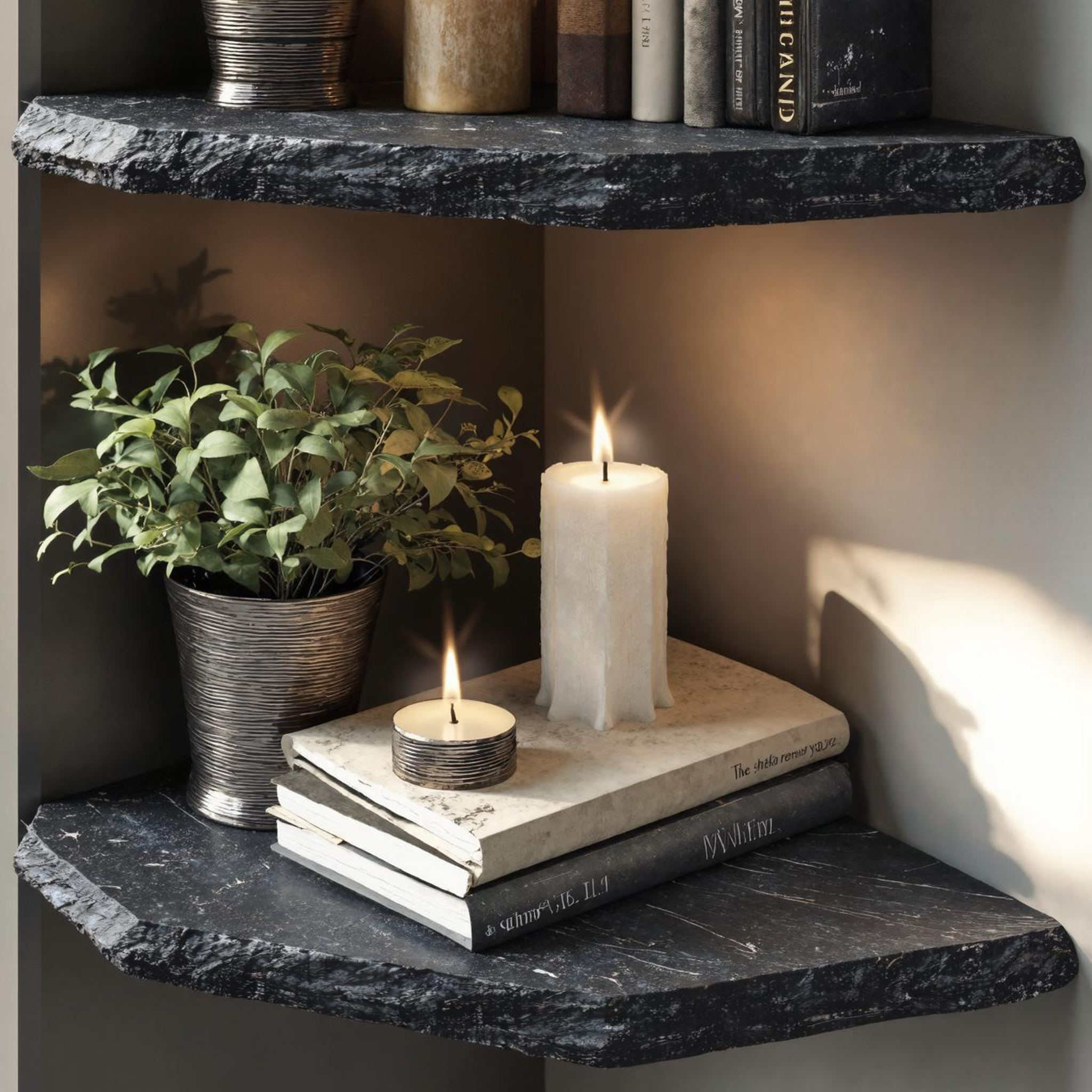 Handcrafted Natural Wood Corner Shelf For Home Organization SILDTCN077