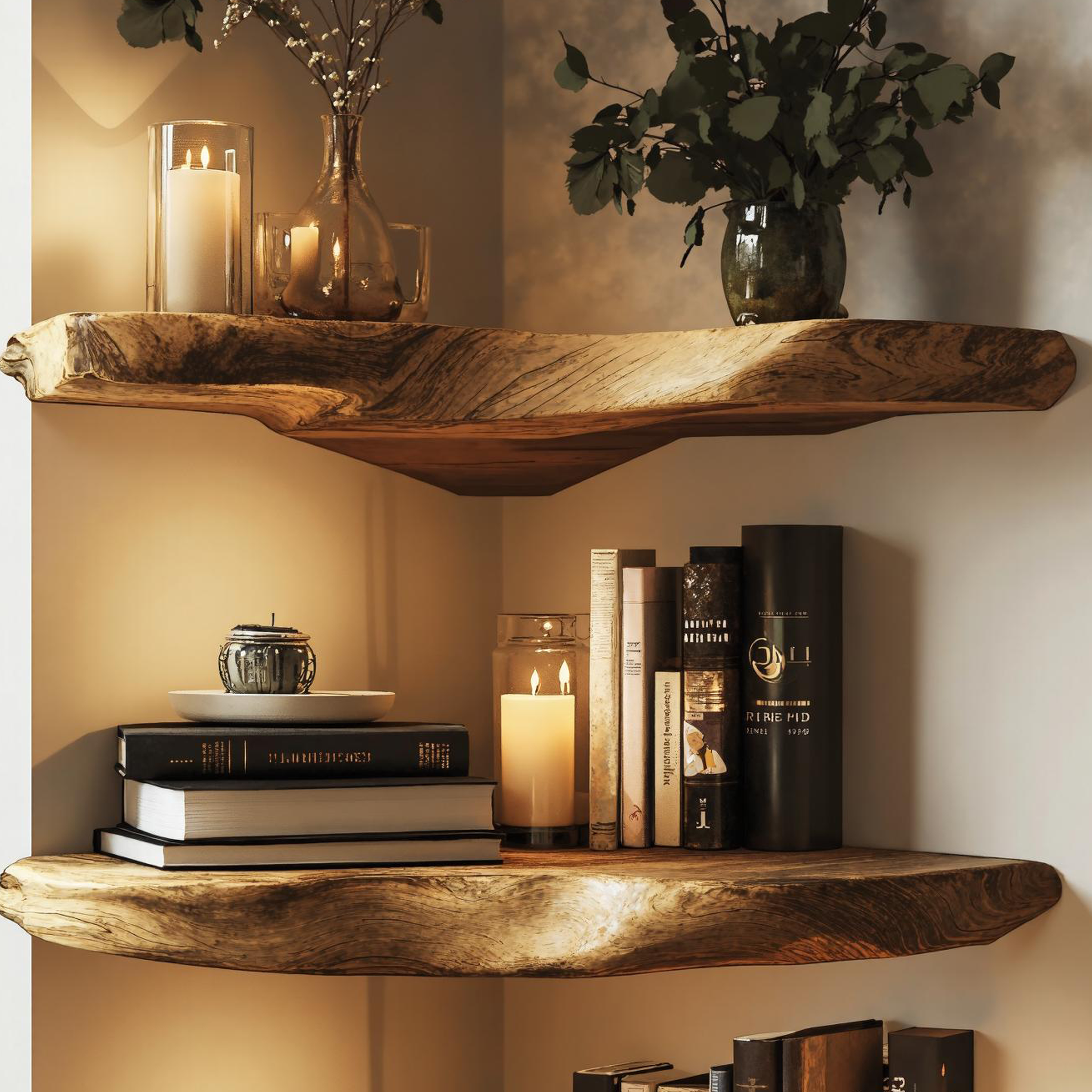 Handcrafted Corner Shelf With A Timeless Wooden Design SILDTCN086