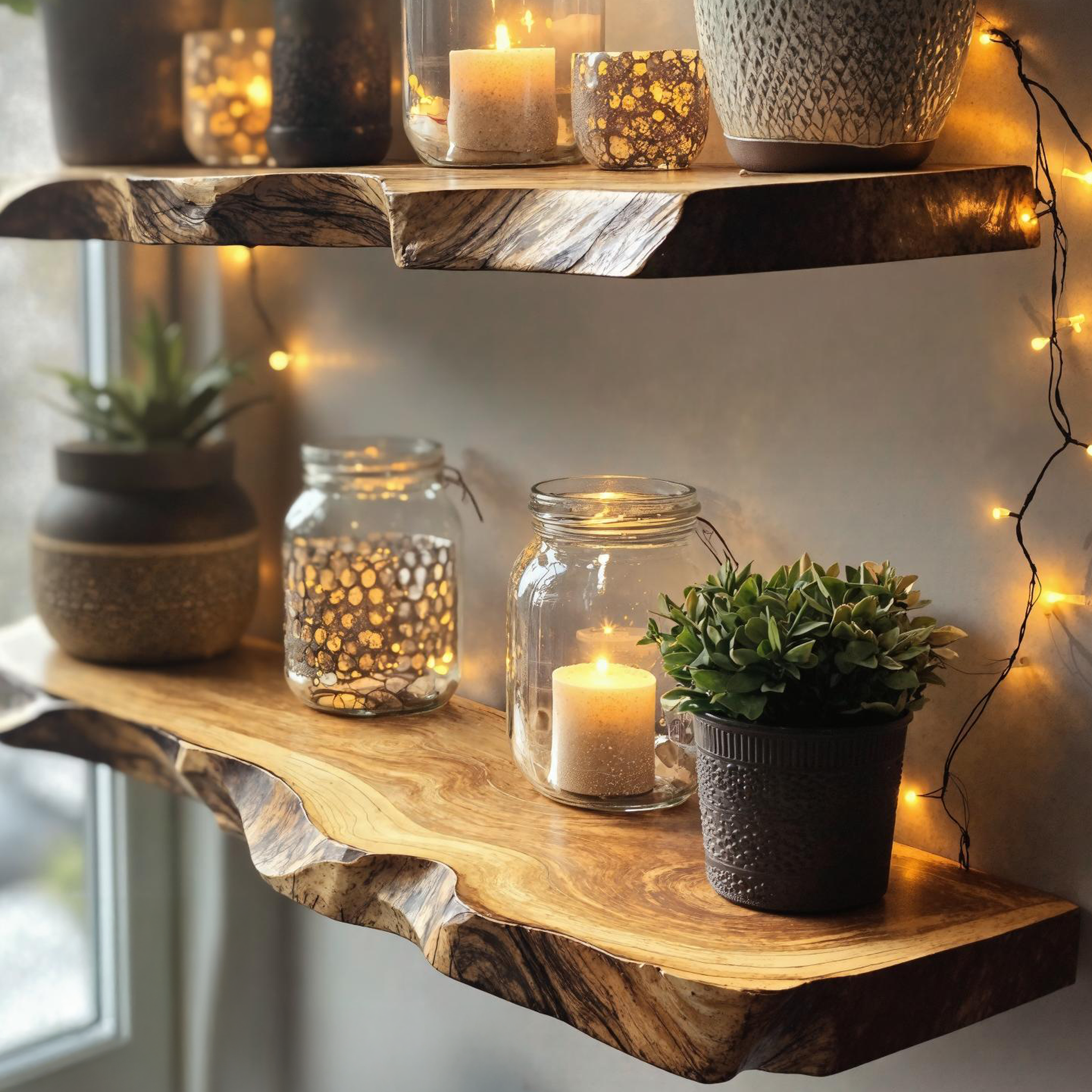 Natural Live Edge Floating Shelf For Home And Office Use SILDTFL145