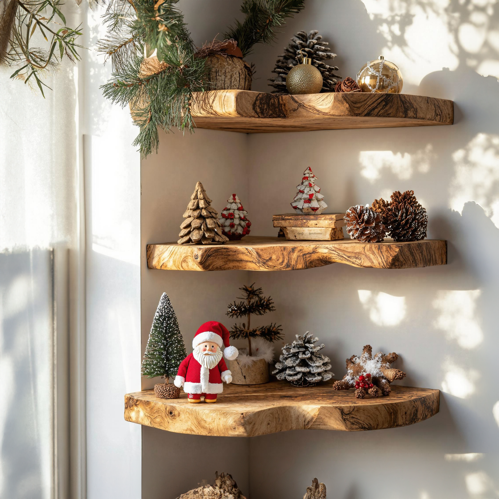Rustic Corner Shelves Floating Corner Shelf SILDTCN024