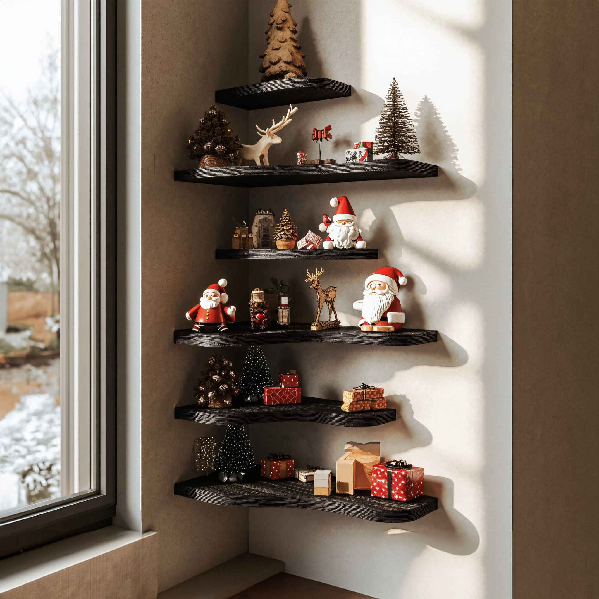 Handcrafted Floating Xmas Corner Shelves SILDTCN028