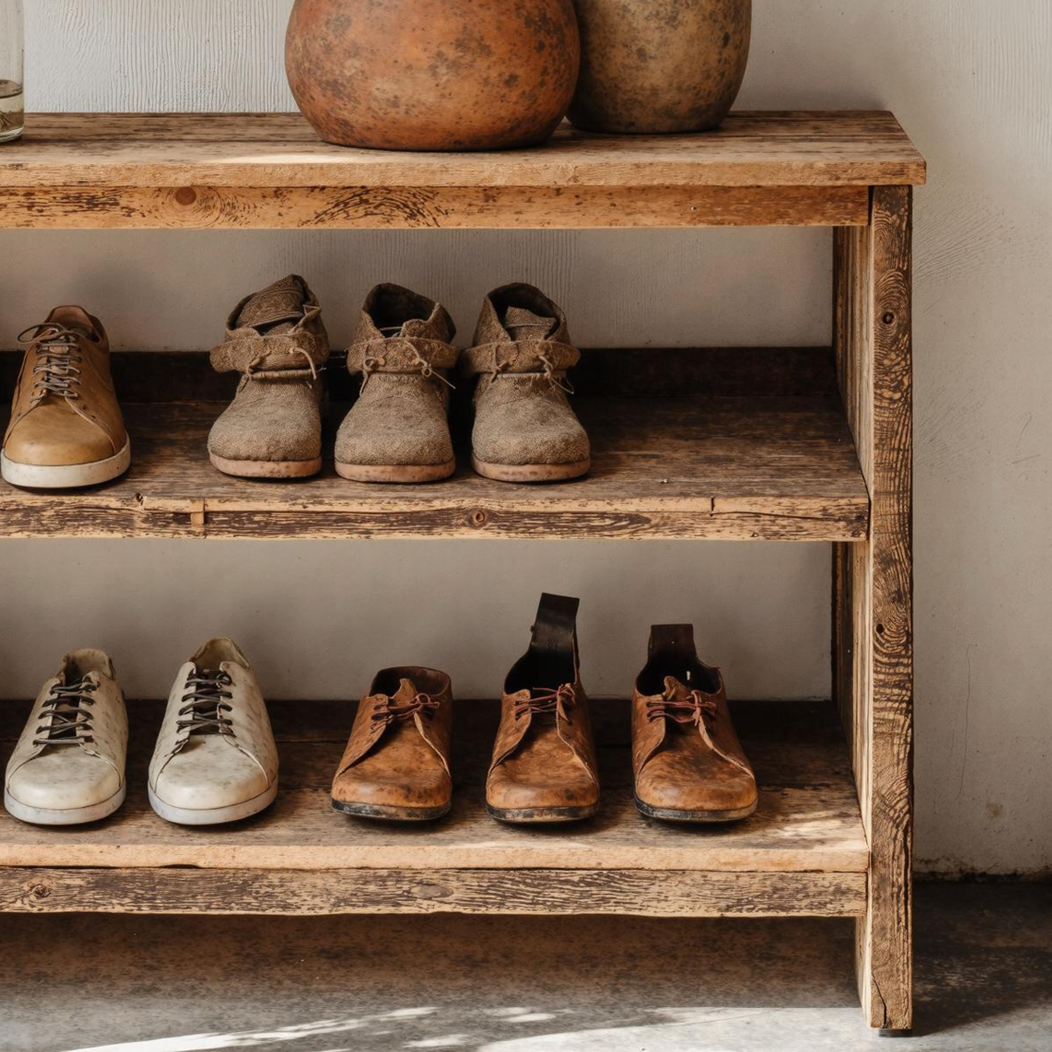 Vintage Wood Shoe Shelves For Elegant Hallways SILDTSHB013