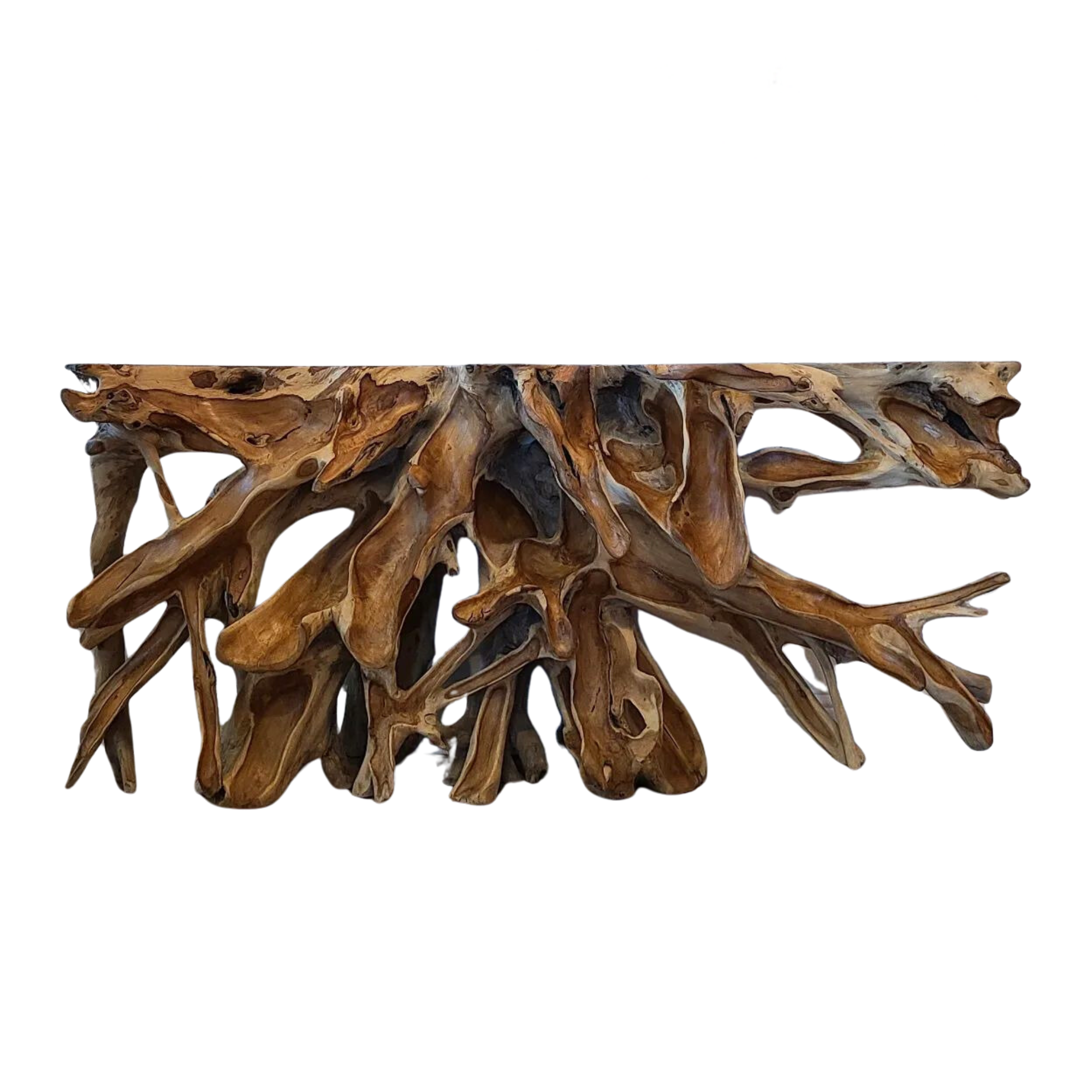 Teak Root Coffee Table Live Edge SINLCF004