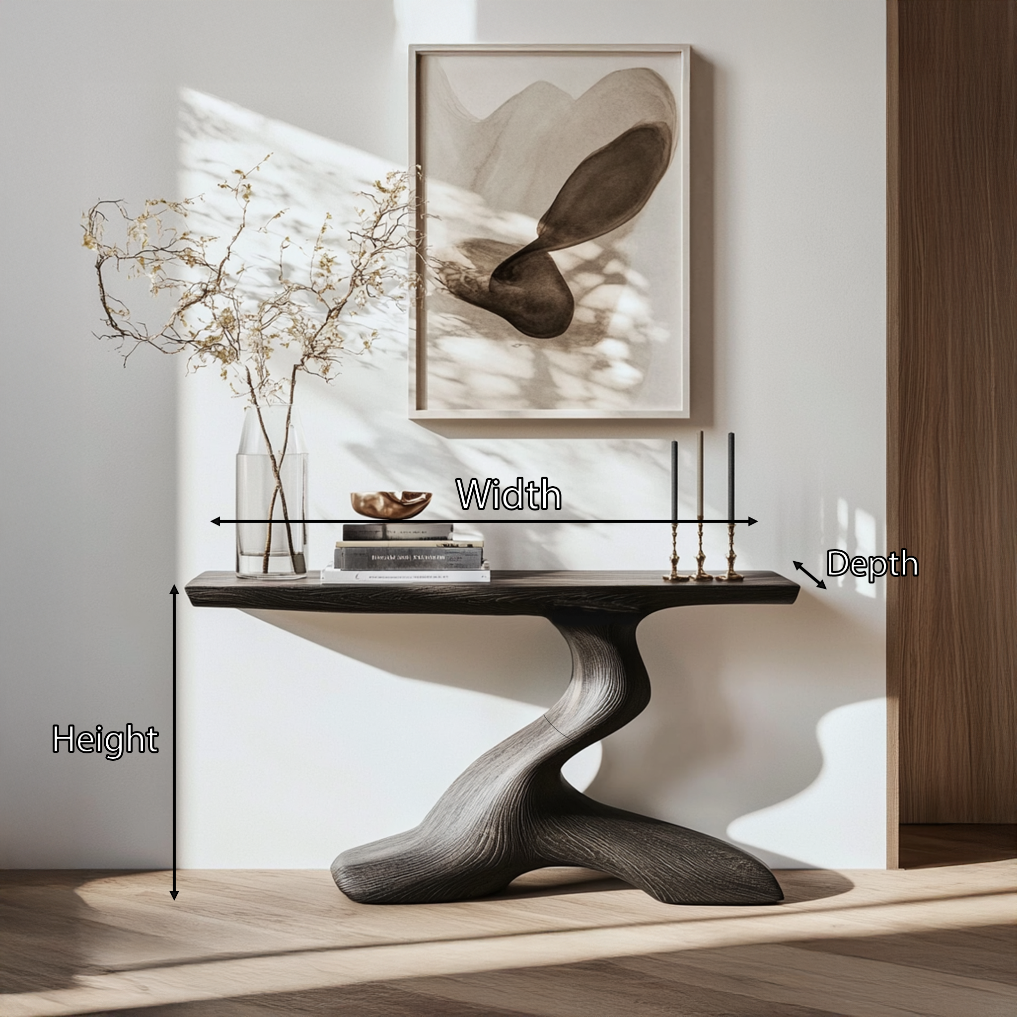 Mid Century Live Edge Desk For Living Room SILDTTRCS233