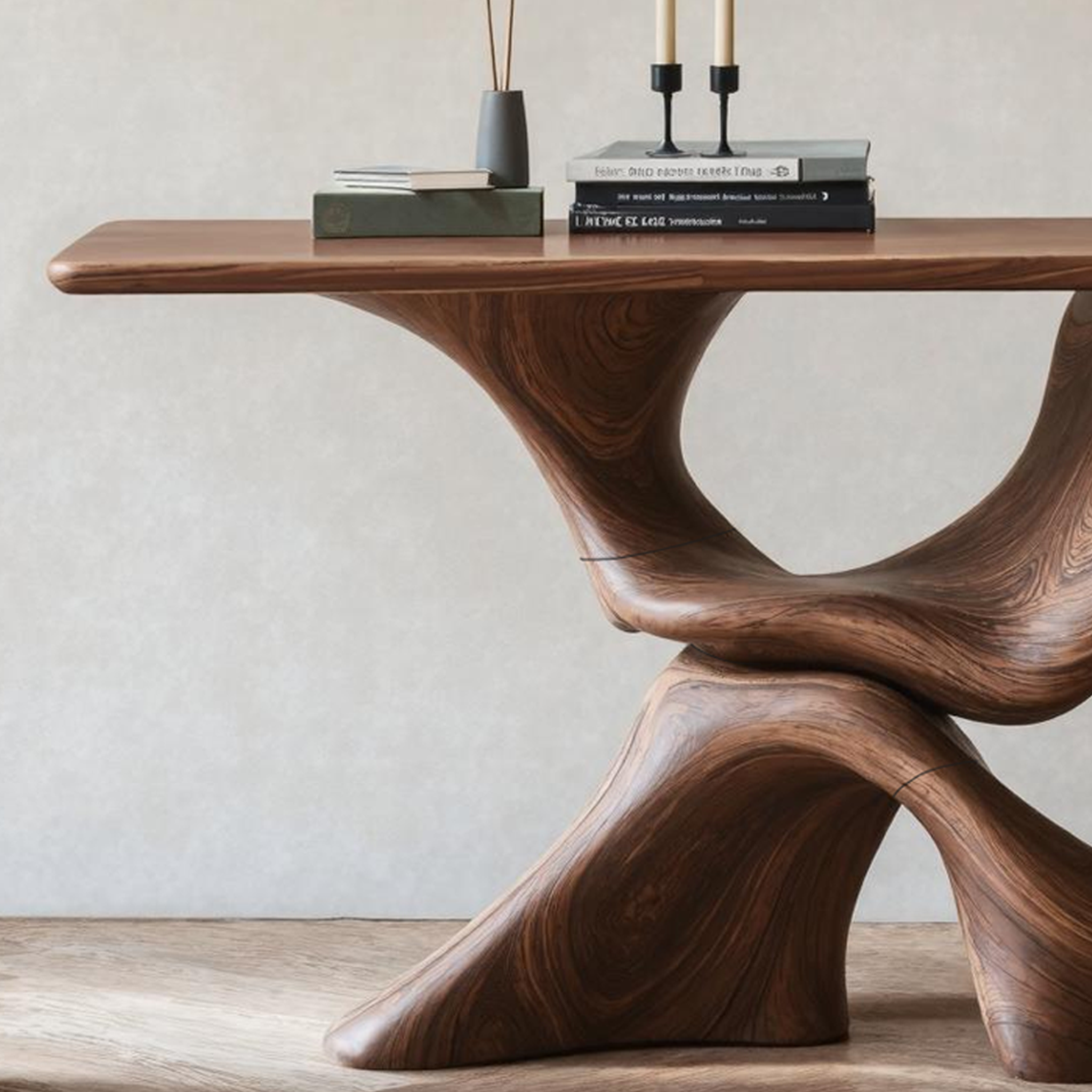 Mid Century Live Edge Console Table For Living Room SILDTTNCS212