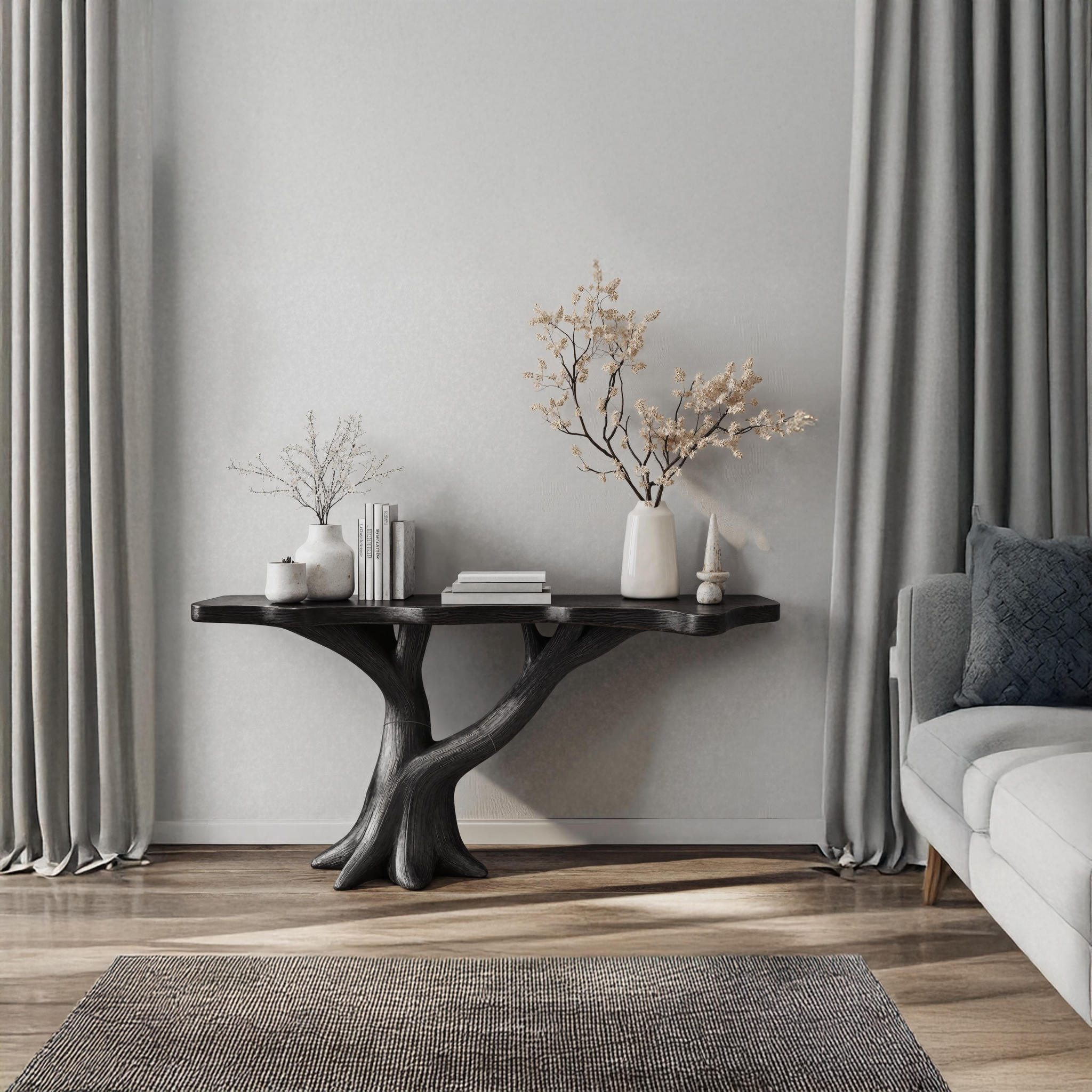 Elegant Rustic Farmhouse Wood Console Table For Entryway Organization SILDTCS185