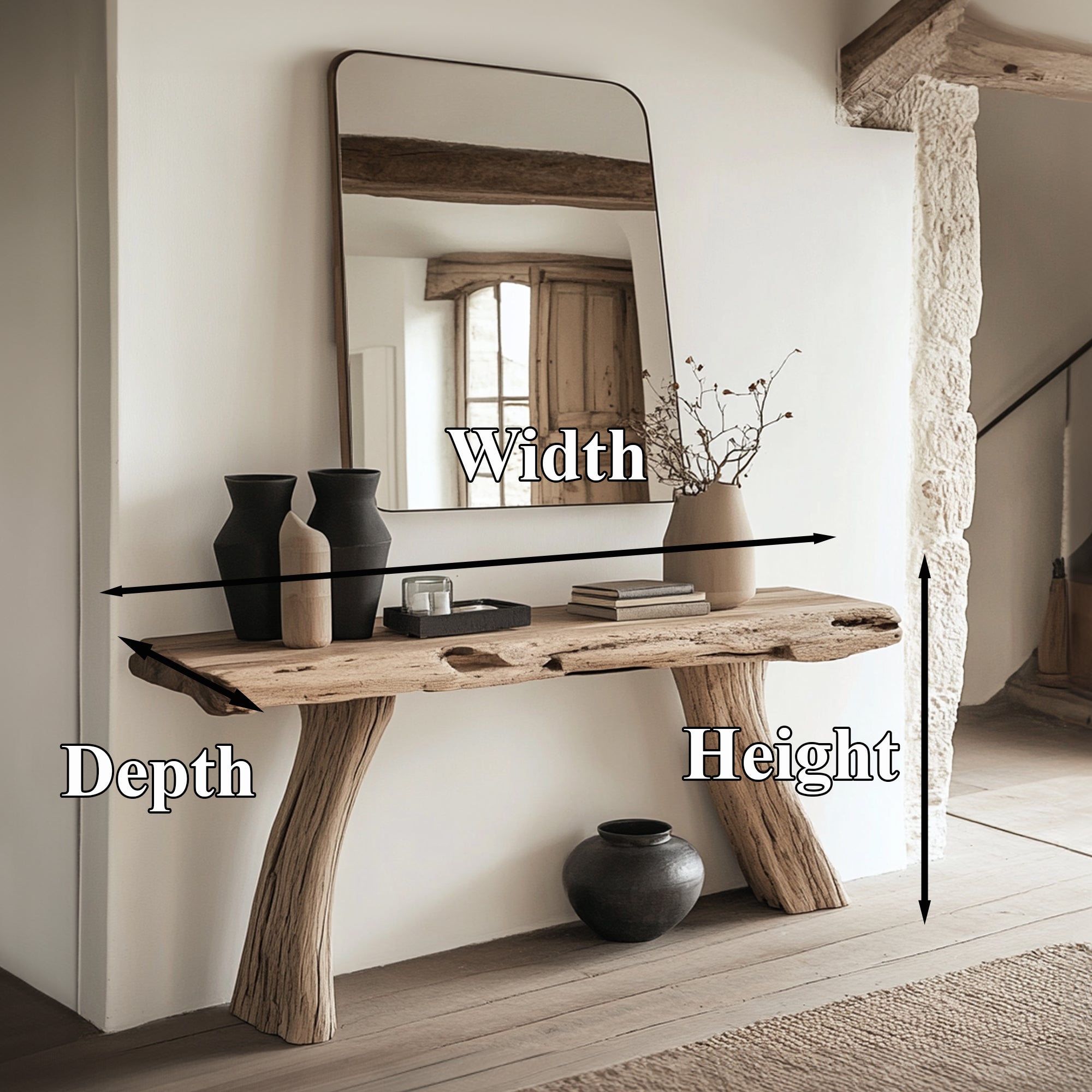 Rustic Wood Console Table SILDTCS040