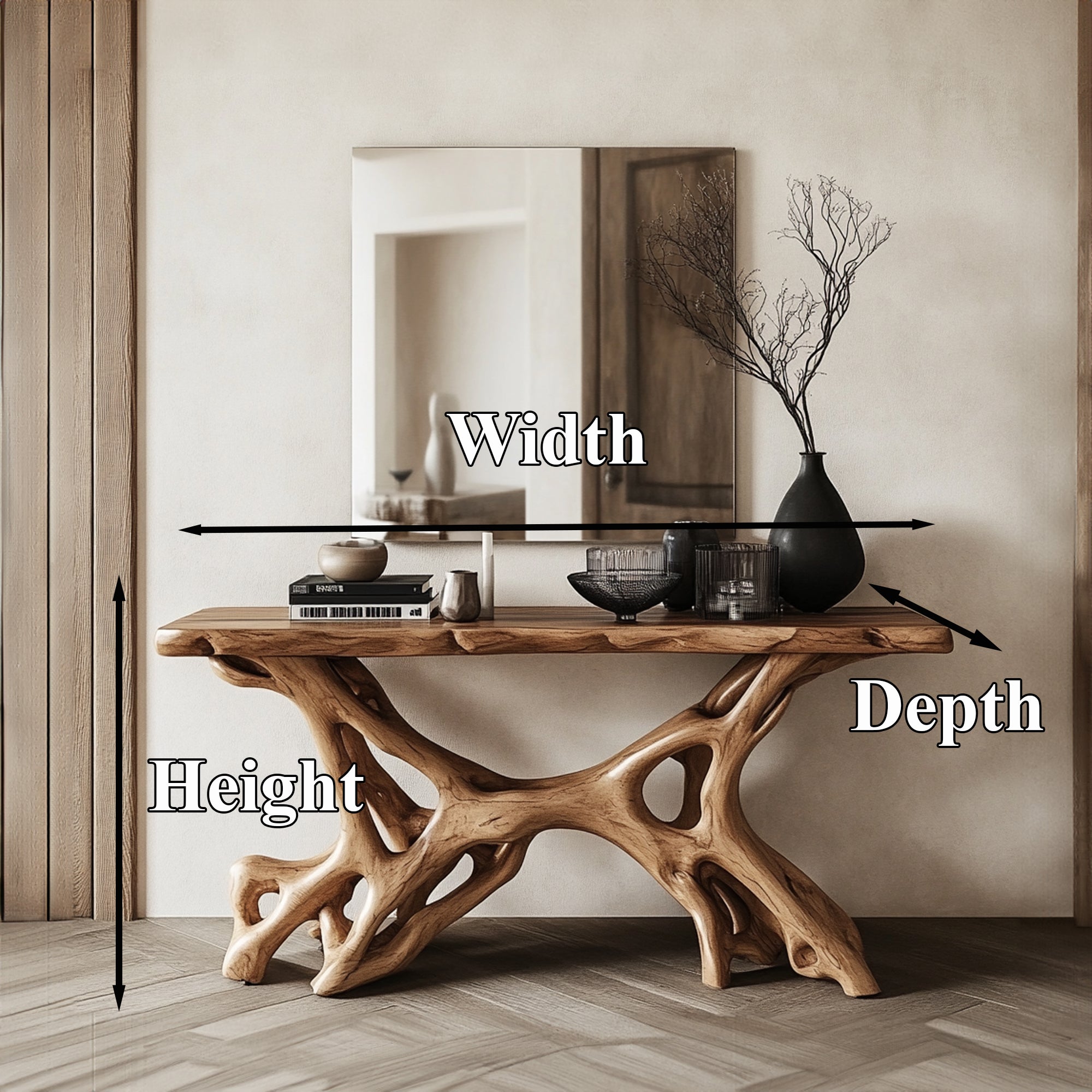 Rustic Console Table Handcrafted SILDTCS043