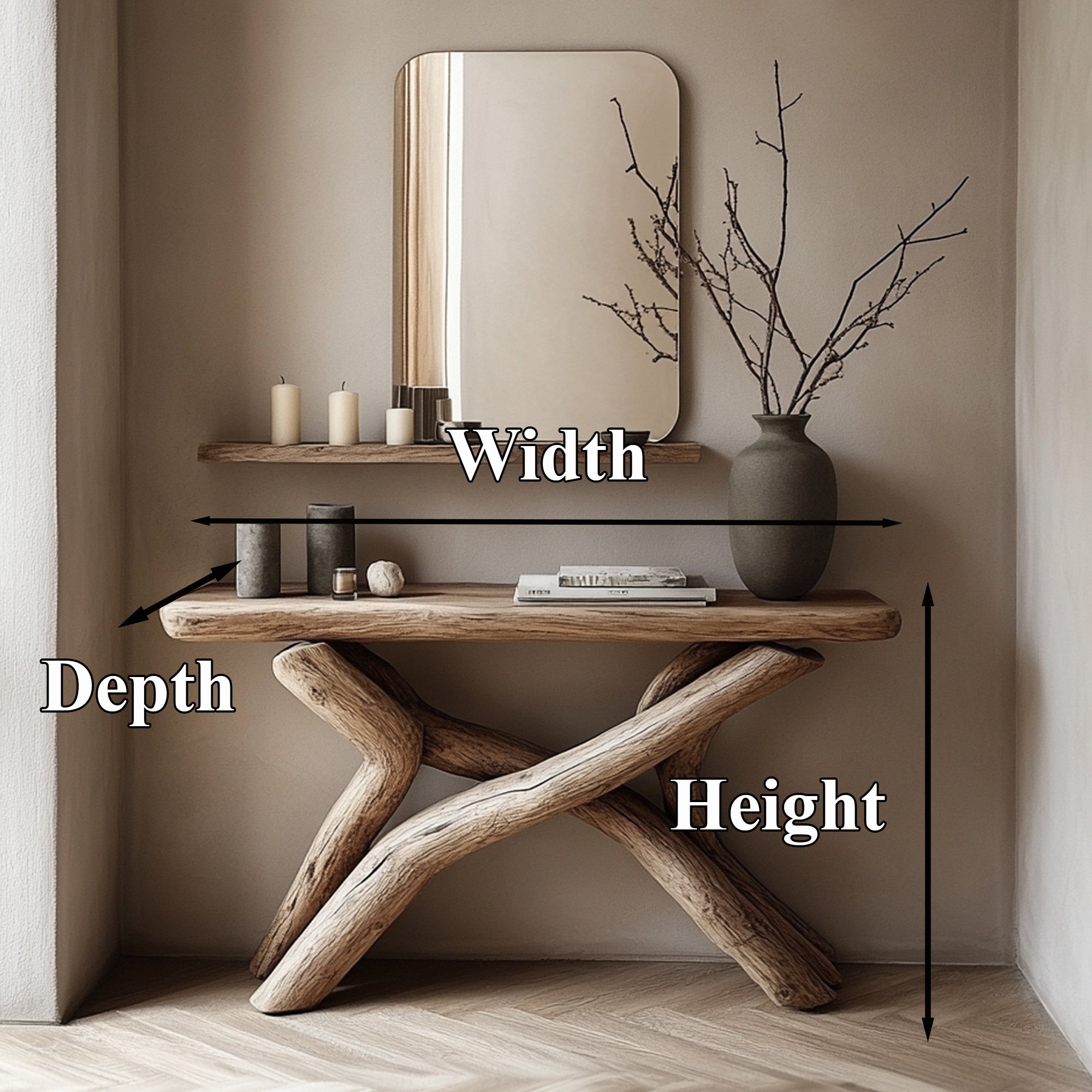 Rustic Console Table Farmhouse SILDTCS039