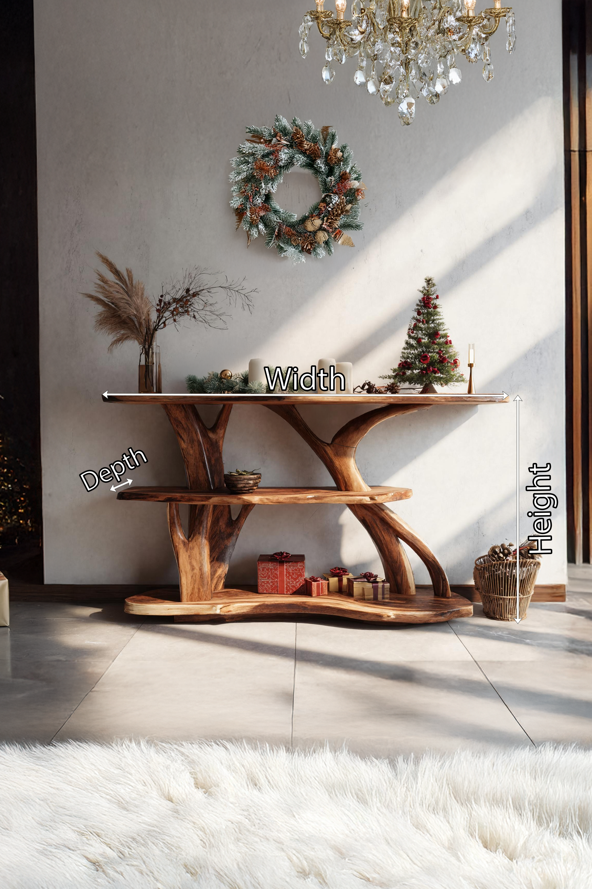 Mid Century Solid Wood Console Table For Christmas Bedroom Holiday Decor SILDTTRCSC045