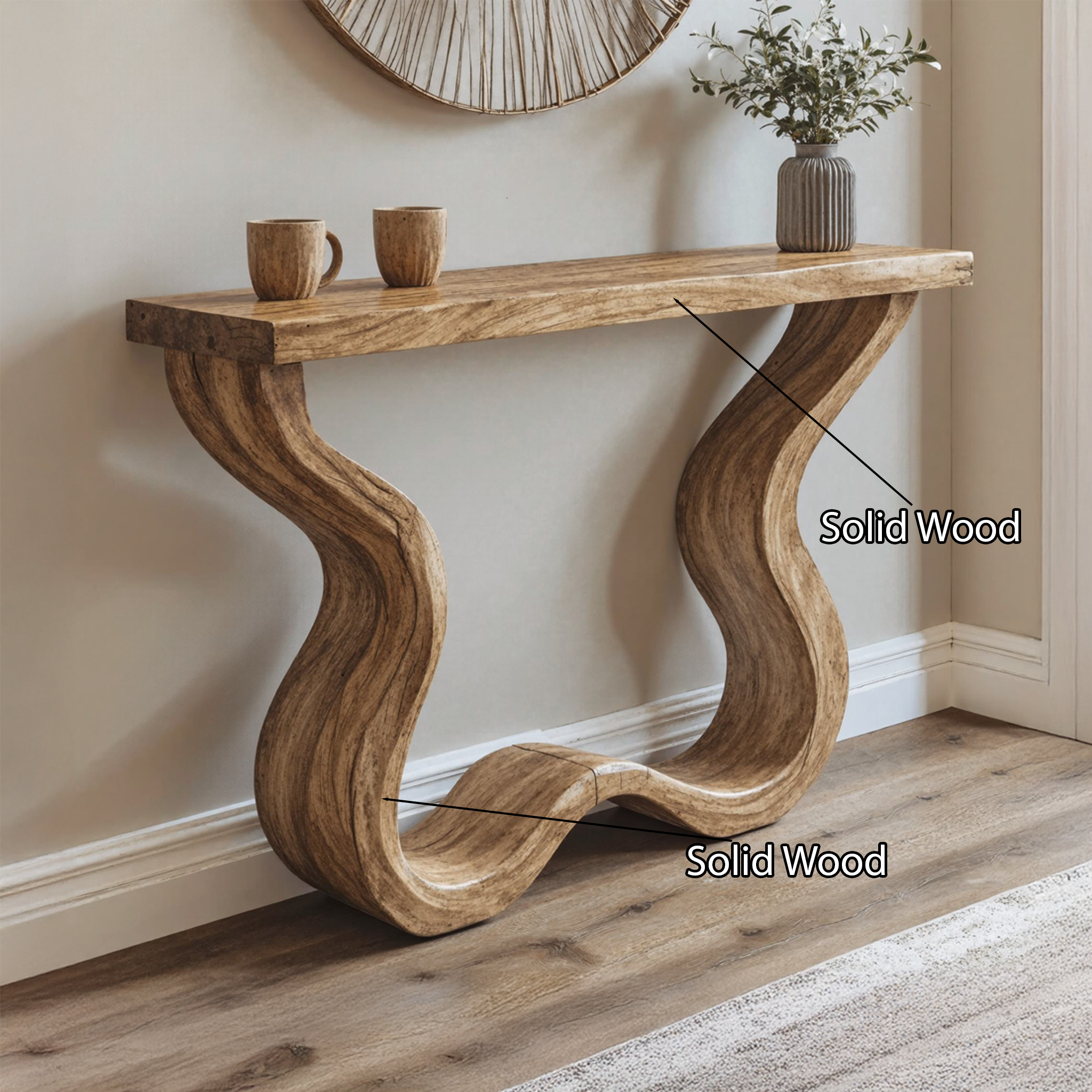 Rustic Console Table Entry Side Table SILDTCS134