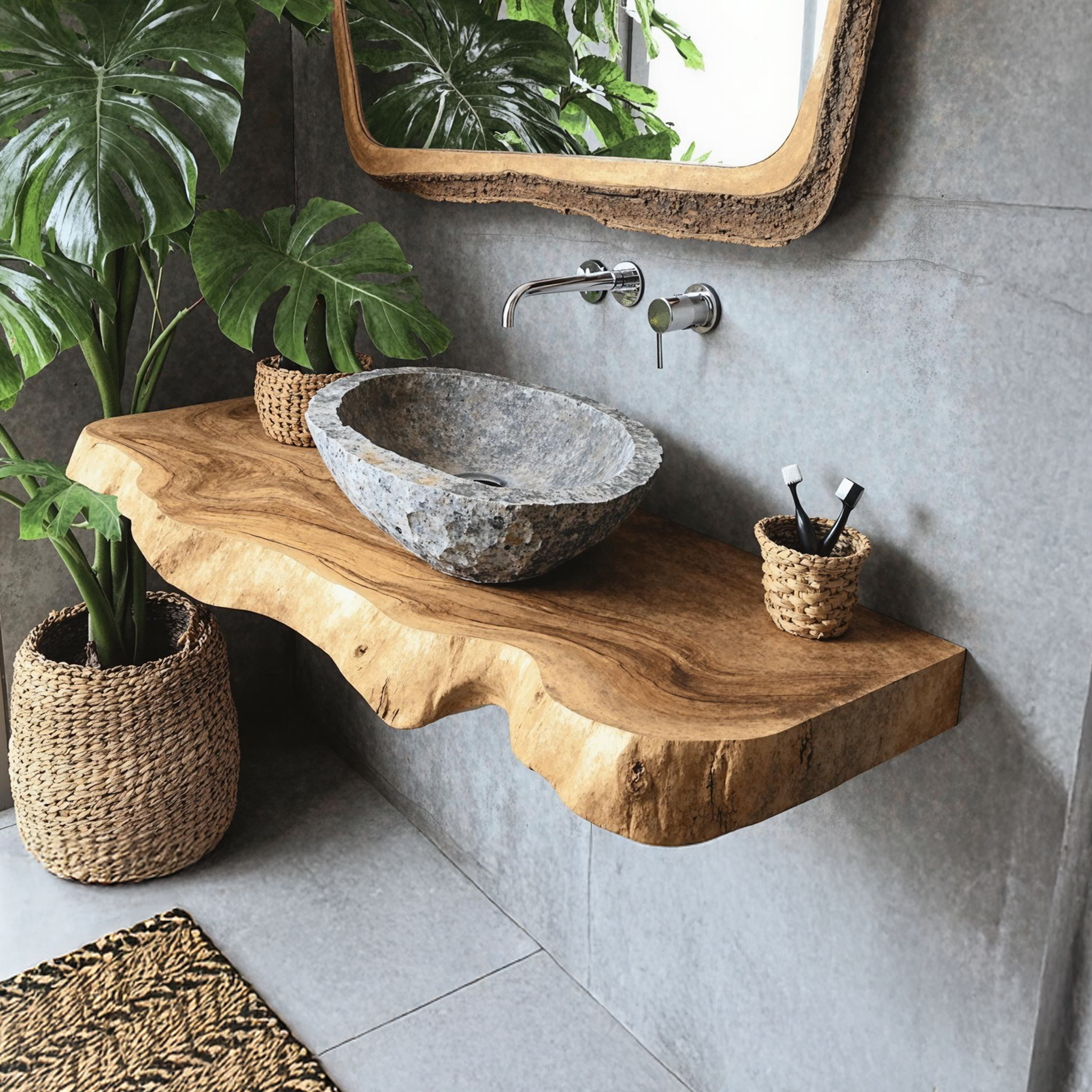 Farmhouse Wooden Floating Vanity For Furniture Decor SILDTBRV189