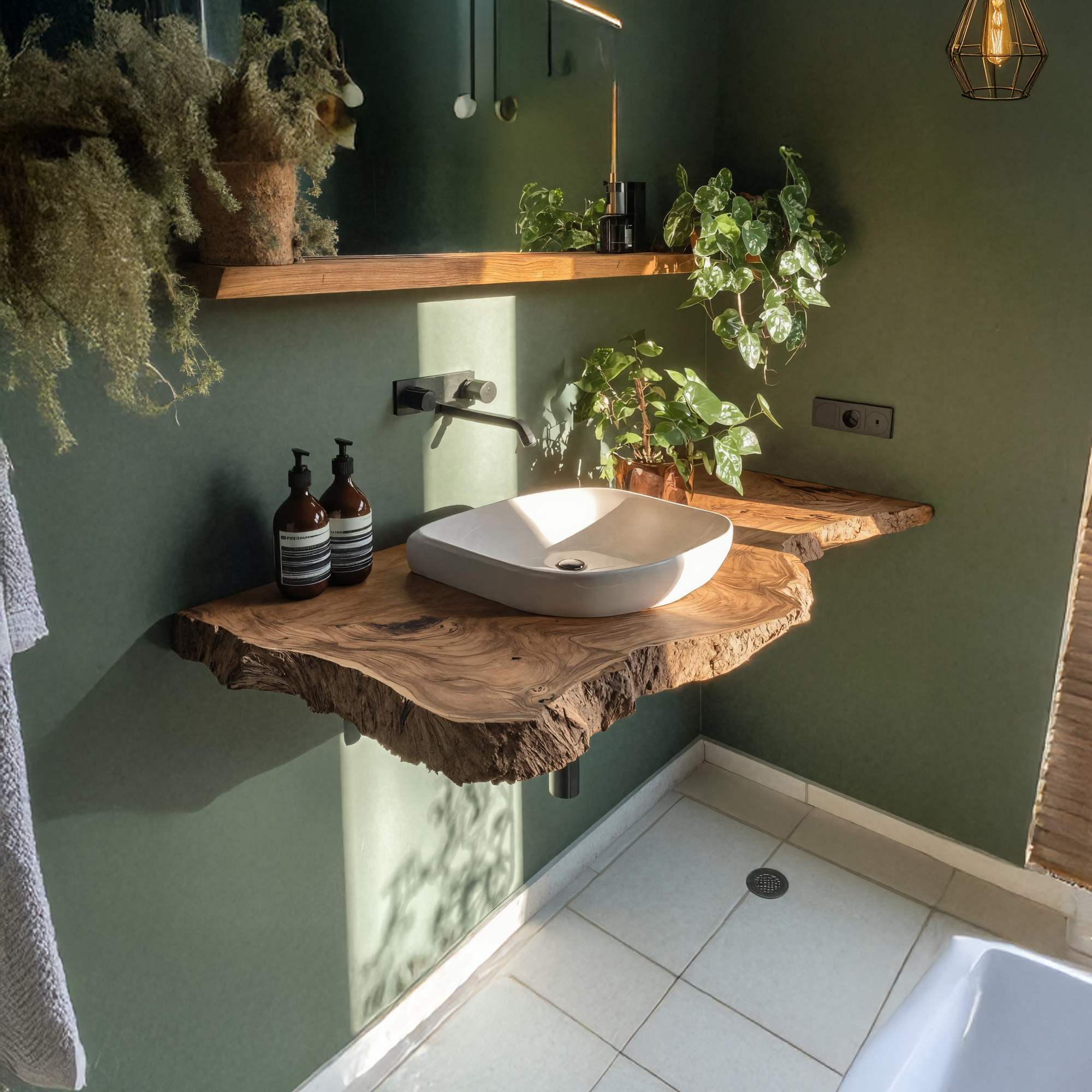 Rustic Live Edge Floating Vanity For Bathroom Update SILDTTRBAS031