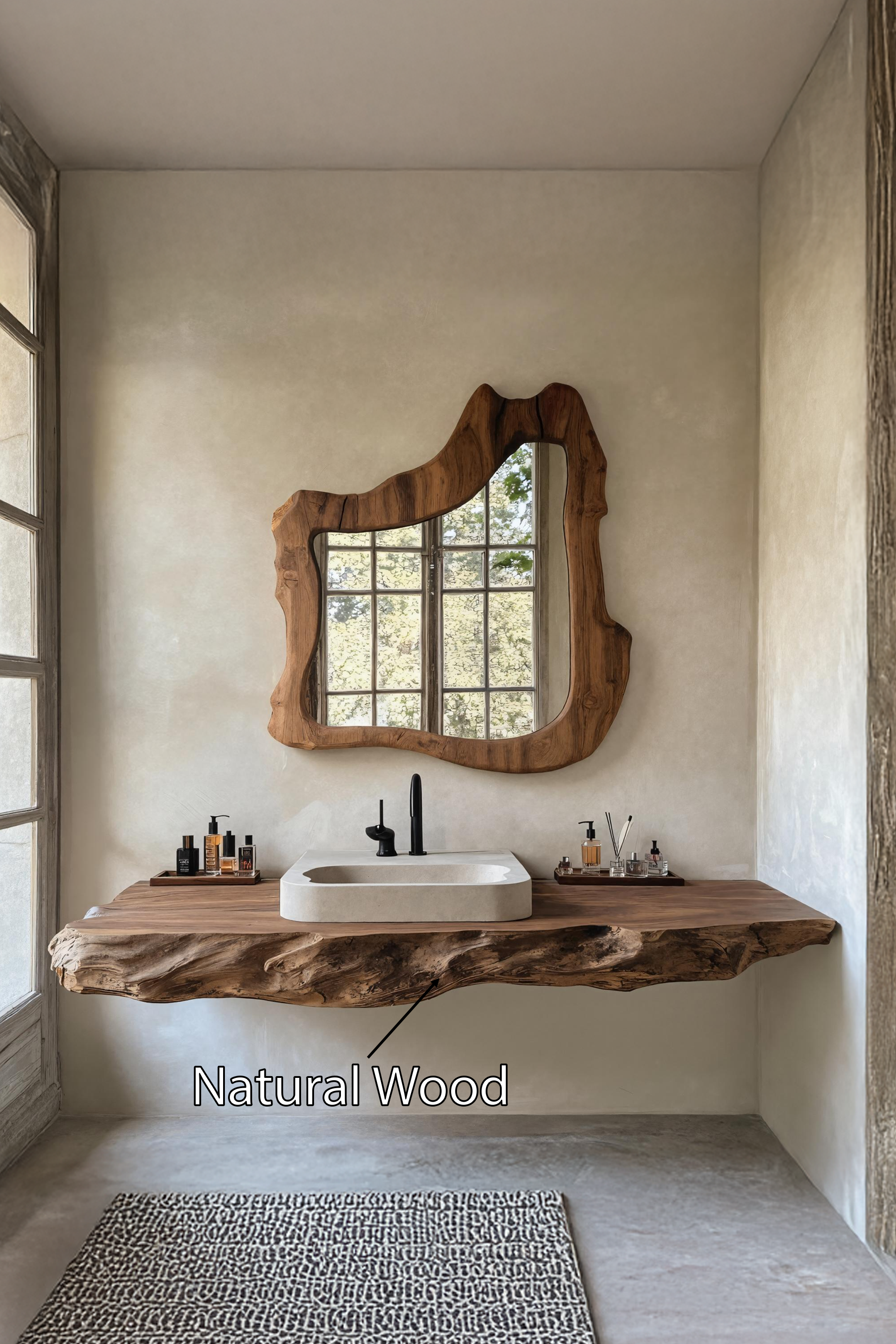 Wooden Floating Vanity For Mid Century Bathroom Design SILDTTRBAS025