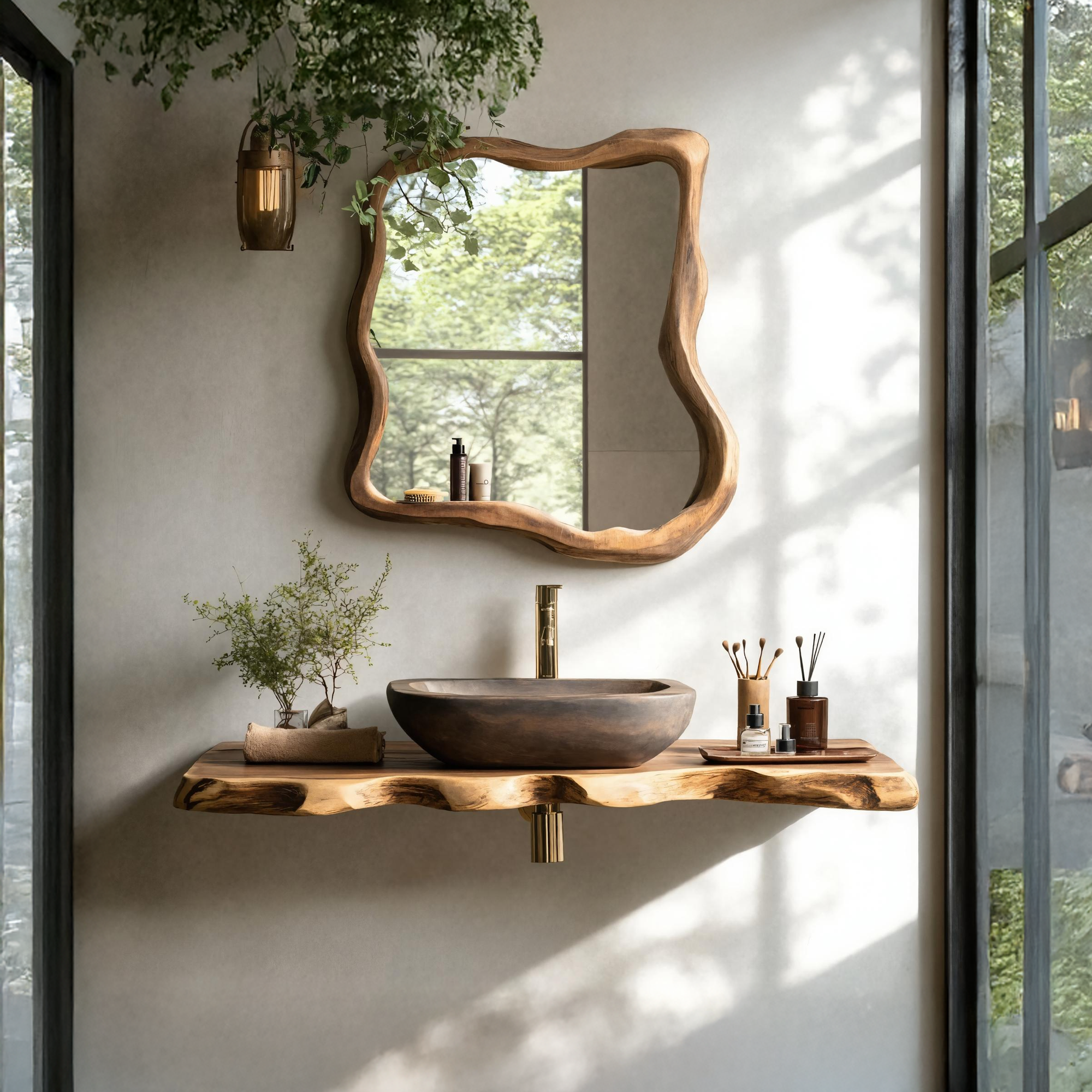 Rustic Wooden Vanity With Sink For Bathroom Decor SILDTTRBAS027