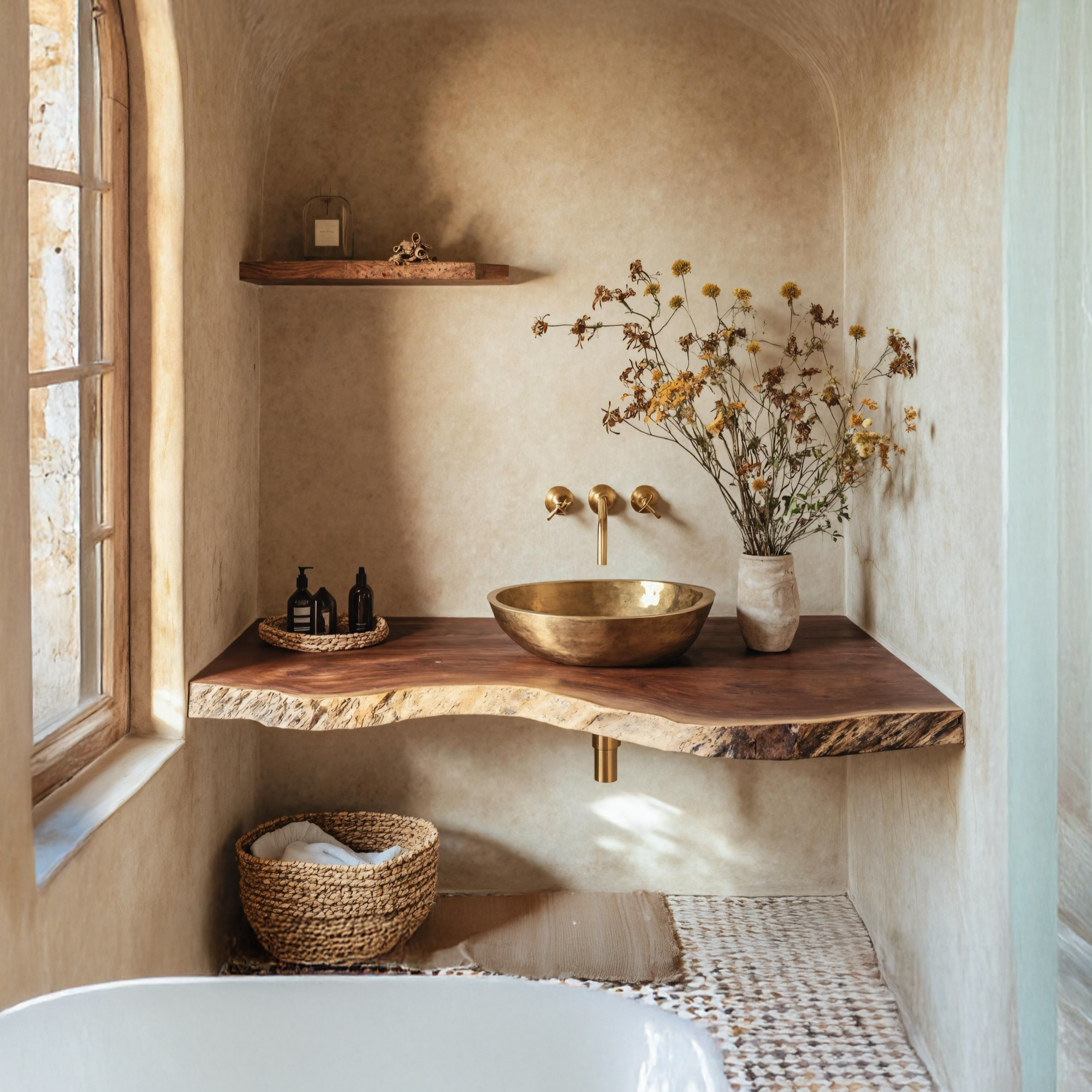Rustic Floating Vanity For Compact Bathroom Design SILDTTRBAS009