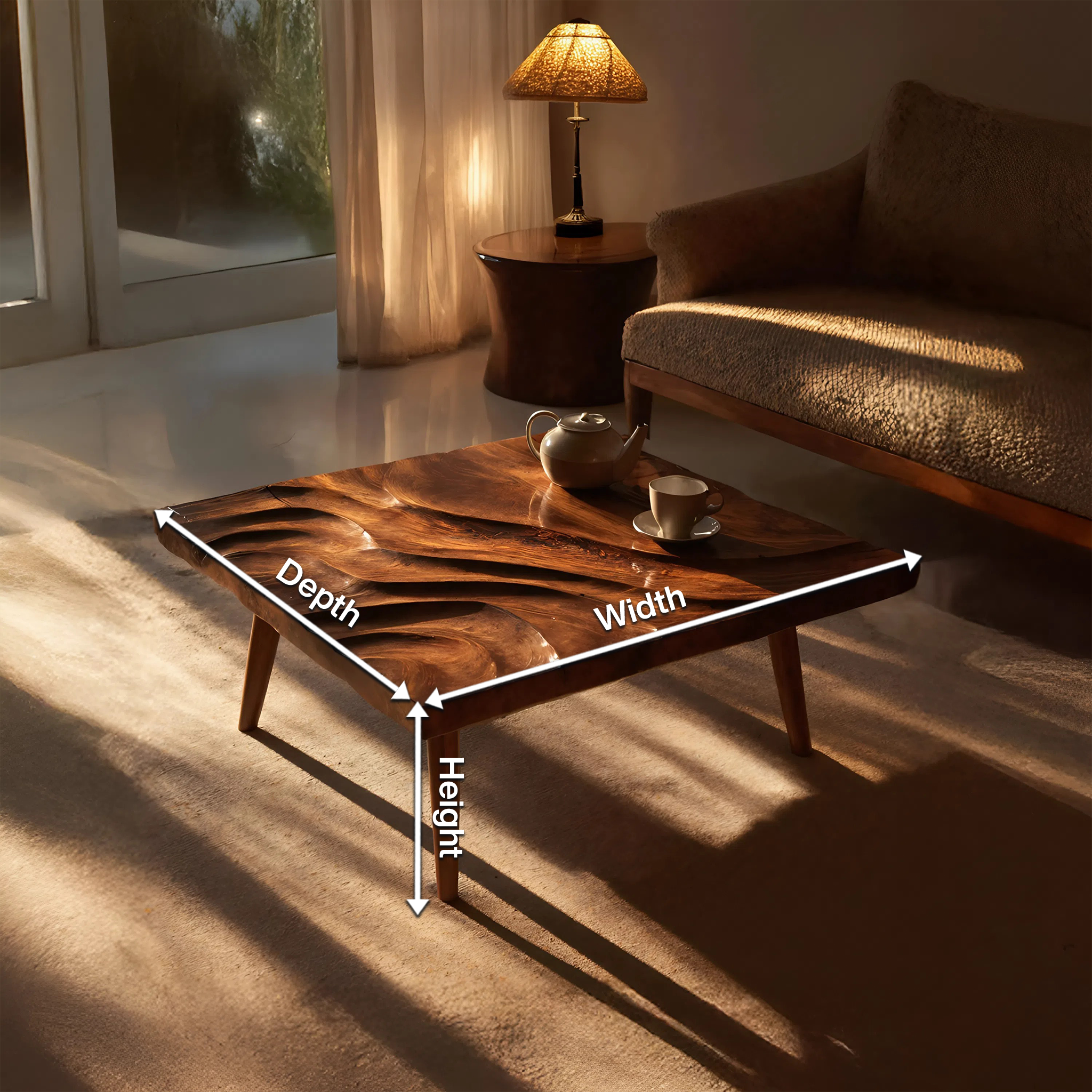Modern Wooden Abstract Coffee Table For Living Room Decor SILDTTRCF072