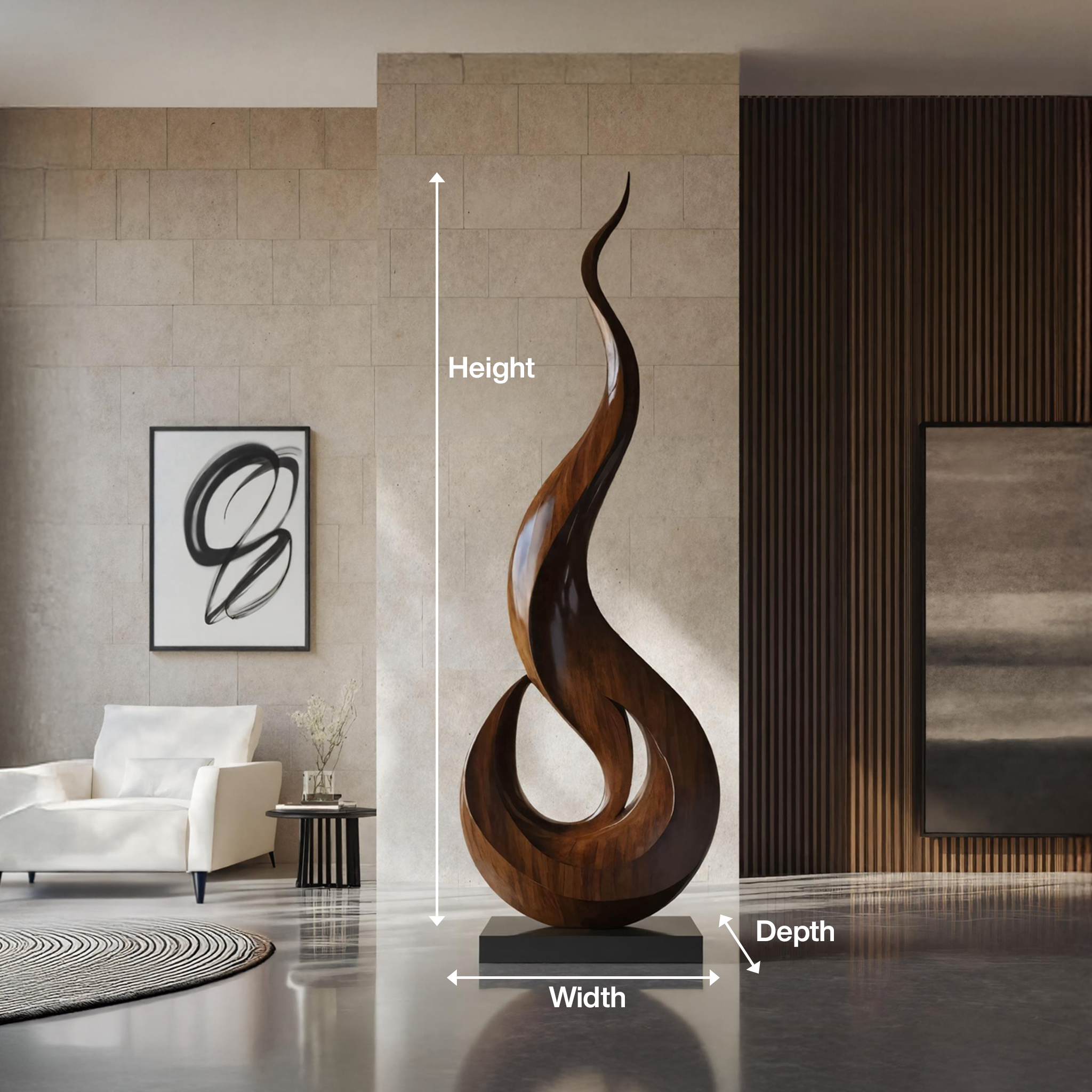 Mid Century Large Wooden Sculpture For Outdoor Art Decor SILDTTNAS009