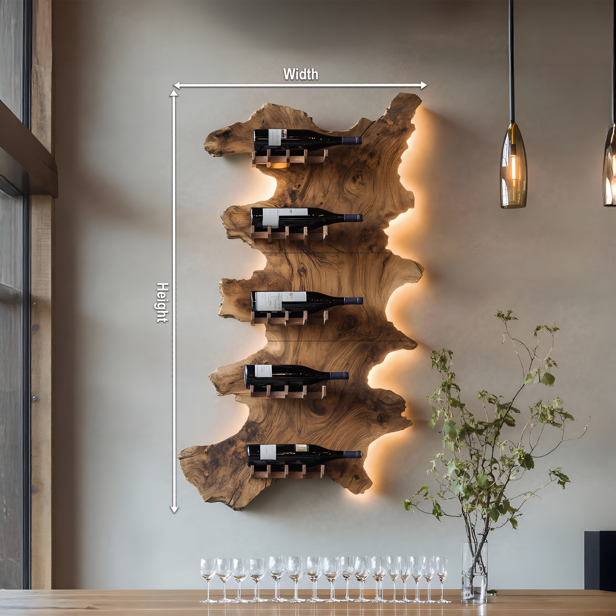 Mid Century Wooden Wine Rack For Bar Decor And Wine Storage SILDTTRWH047