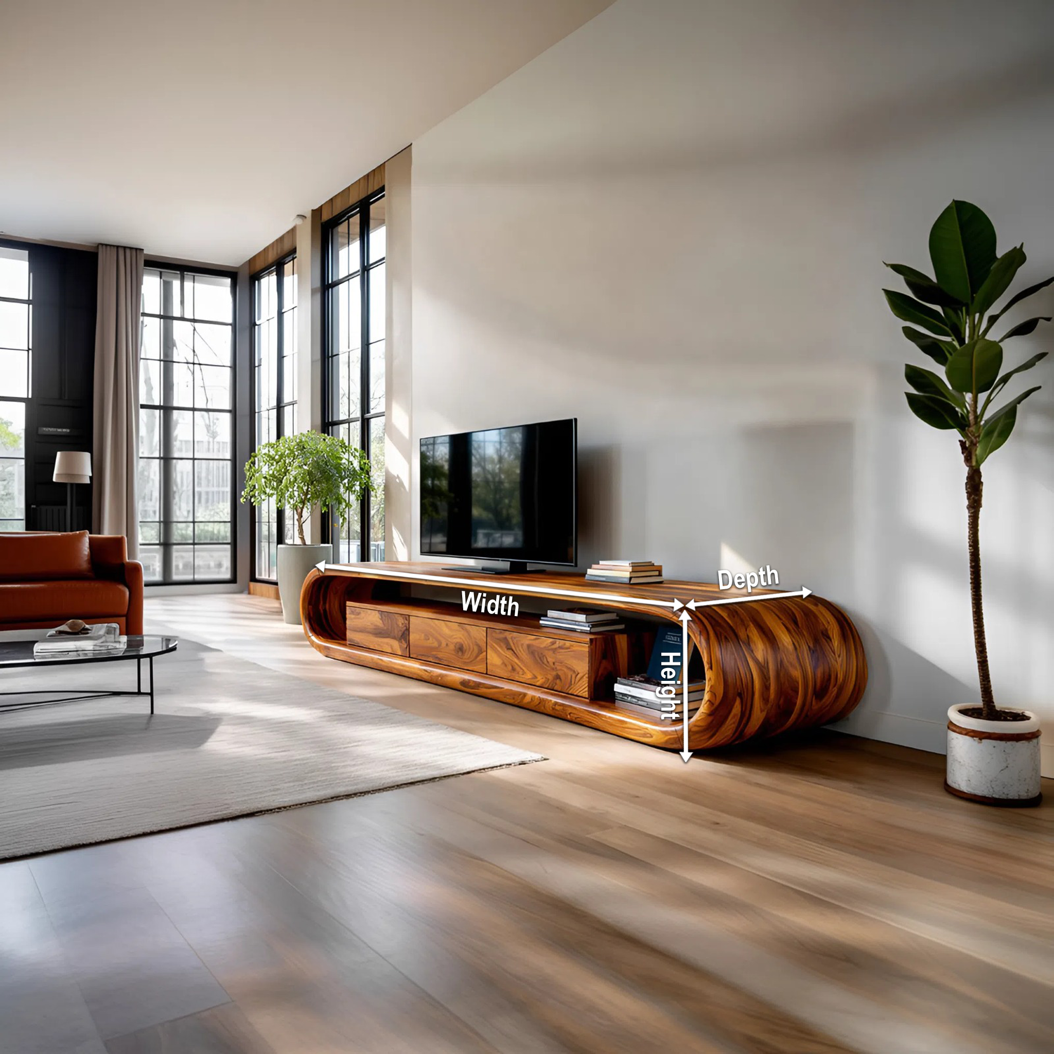 Luxury TV Cabinet With Built In Drawer Storage For Living RTTHTTTVC065