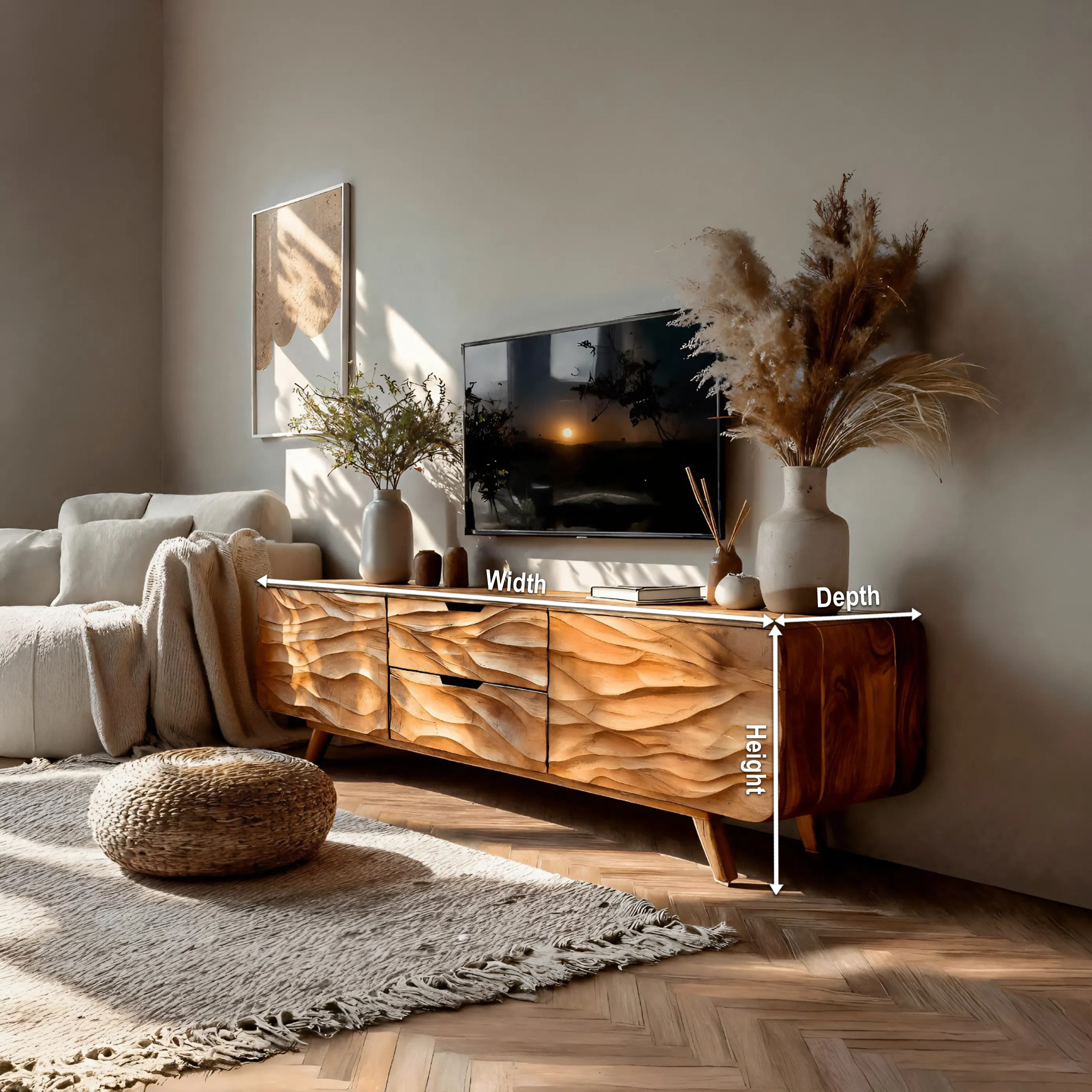 Handcrafted TV Stand With Stylish Storage For Living Room RTTHTTTVC047