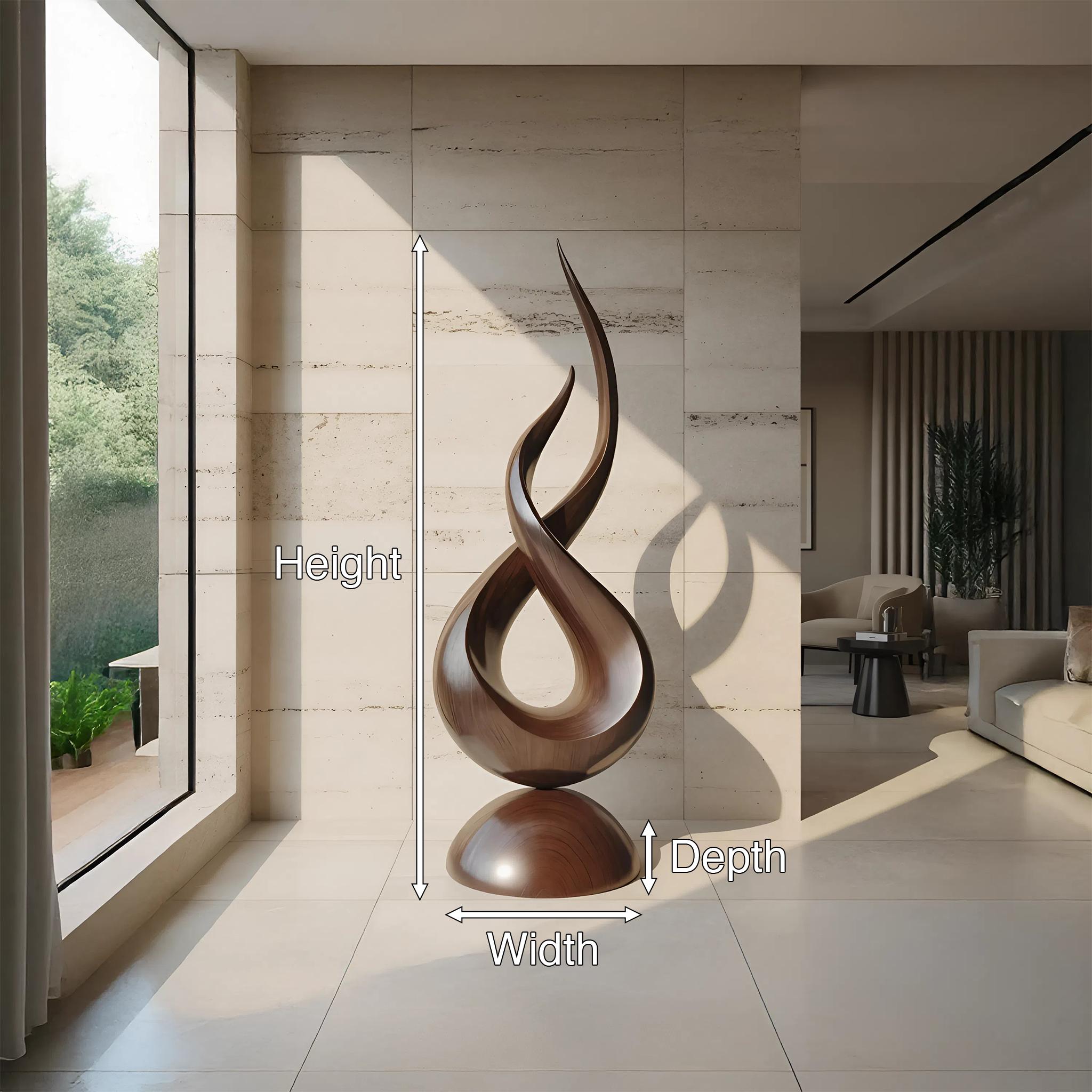 Farmhouse Abstract Sculpture For Garden Outdoor Accent SILDTTRAS019